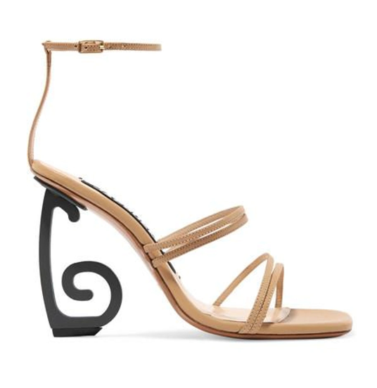 Preowned Jacquemus Beige Espiral Leather Sandals Size 38