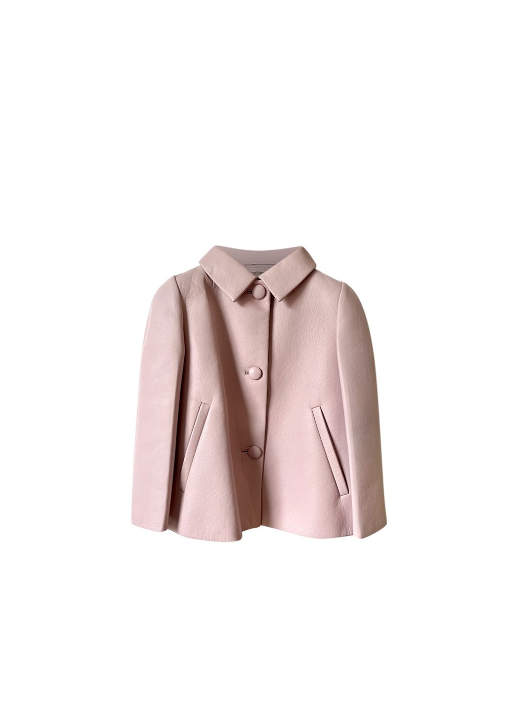 Prada Pale pink cropped leather jacket Size XXS