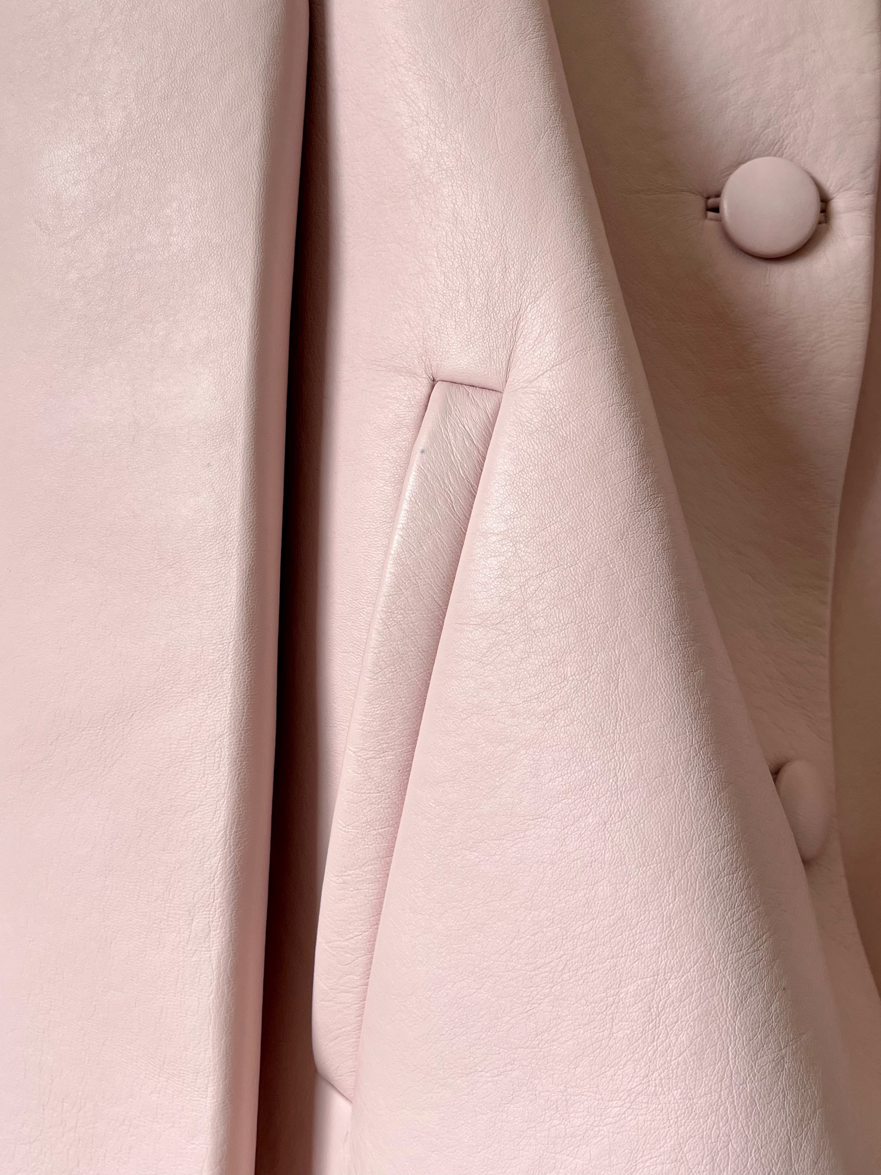 Prada Pale pink cropped leather jacket Size XXS