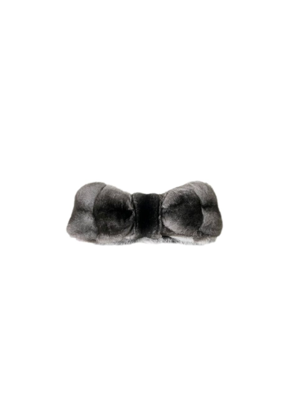 FurbySD chinchilla fur headband Black  White