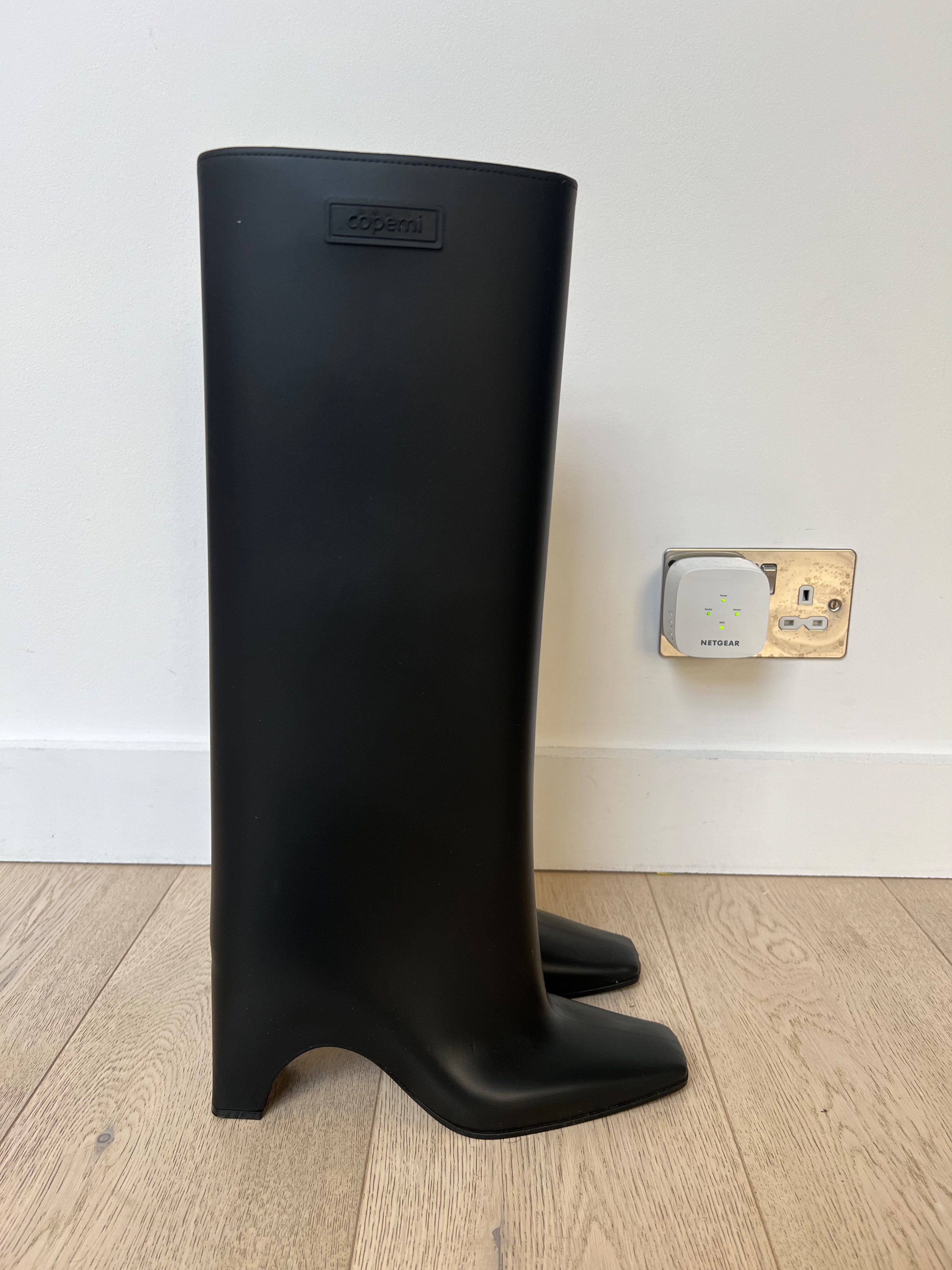 Coperni Black Rubber Bridge Knee High  Boots Size 39