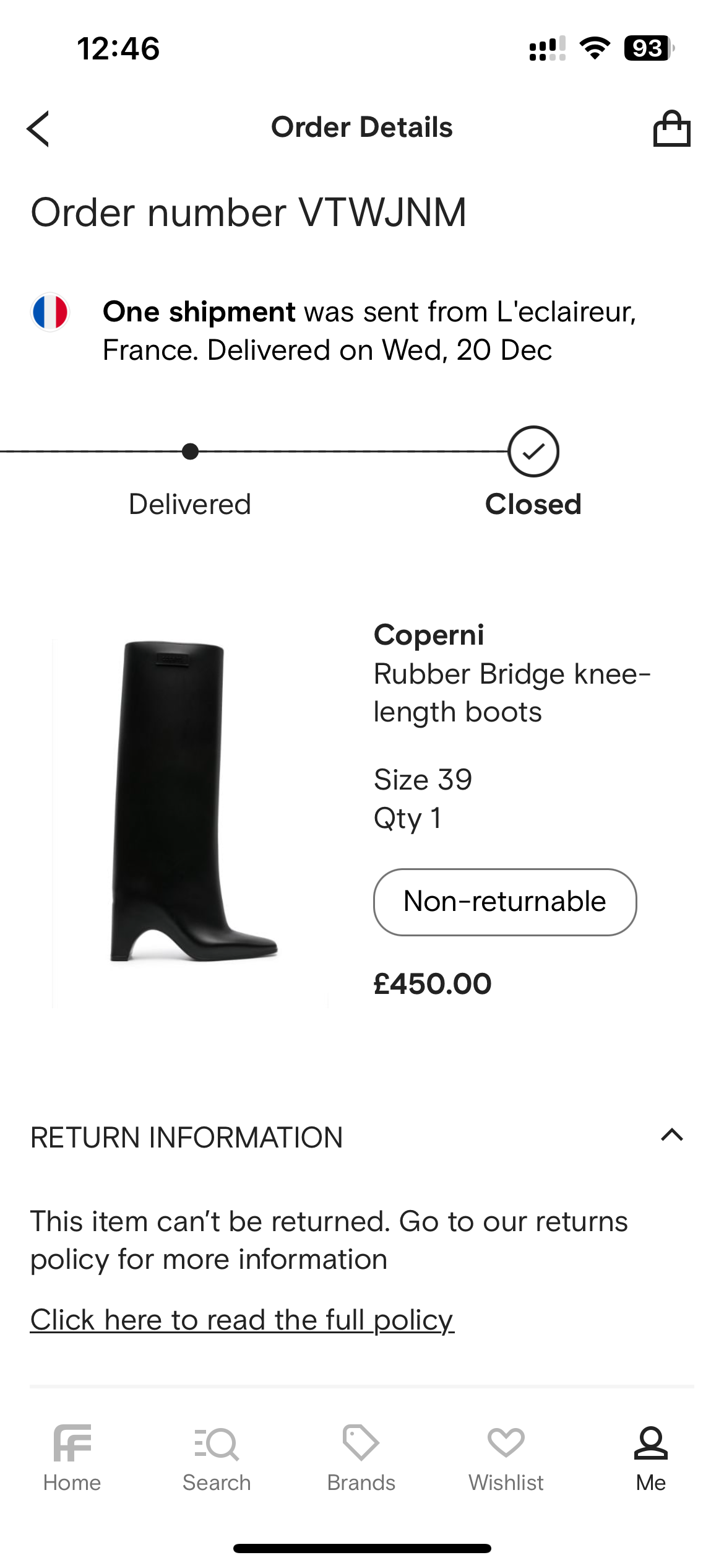 Coperni Black Rubber Bridge Knee High  Boots Size 39