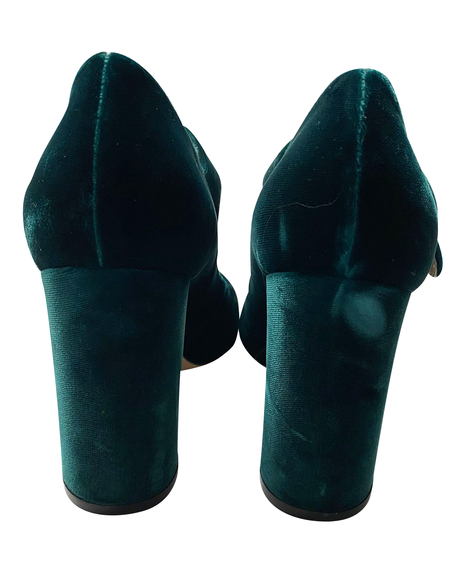 Preowned Gianvito Rosi Green Velvet Lorraine Mary Jane Pumps Size 35