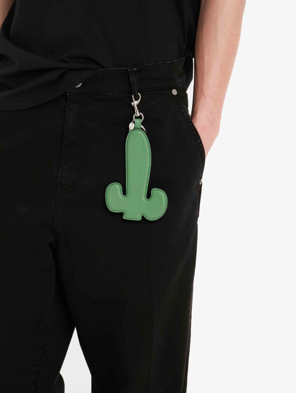 Men's JW Anderson Leather Cactus Green Keyring