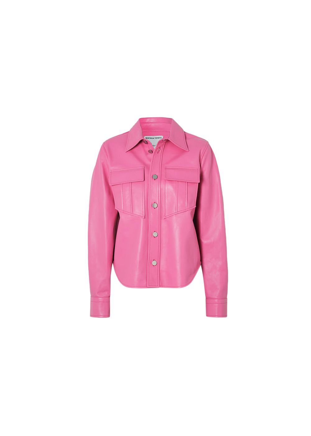 Bottega Veneta bubblegum pink leather shirt-jacket Size XS