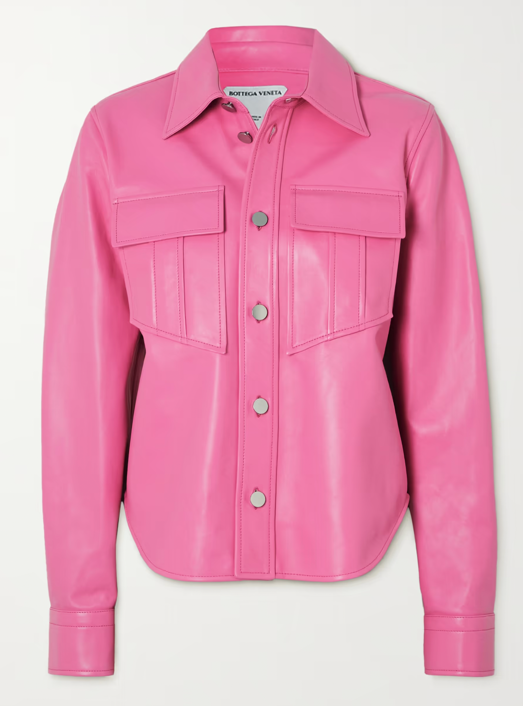 Bottega Veneta bubblegum pink leather shirt-jacket Size XS