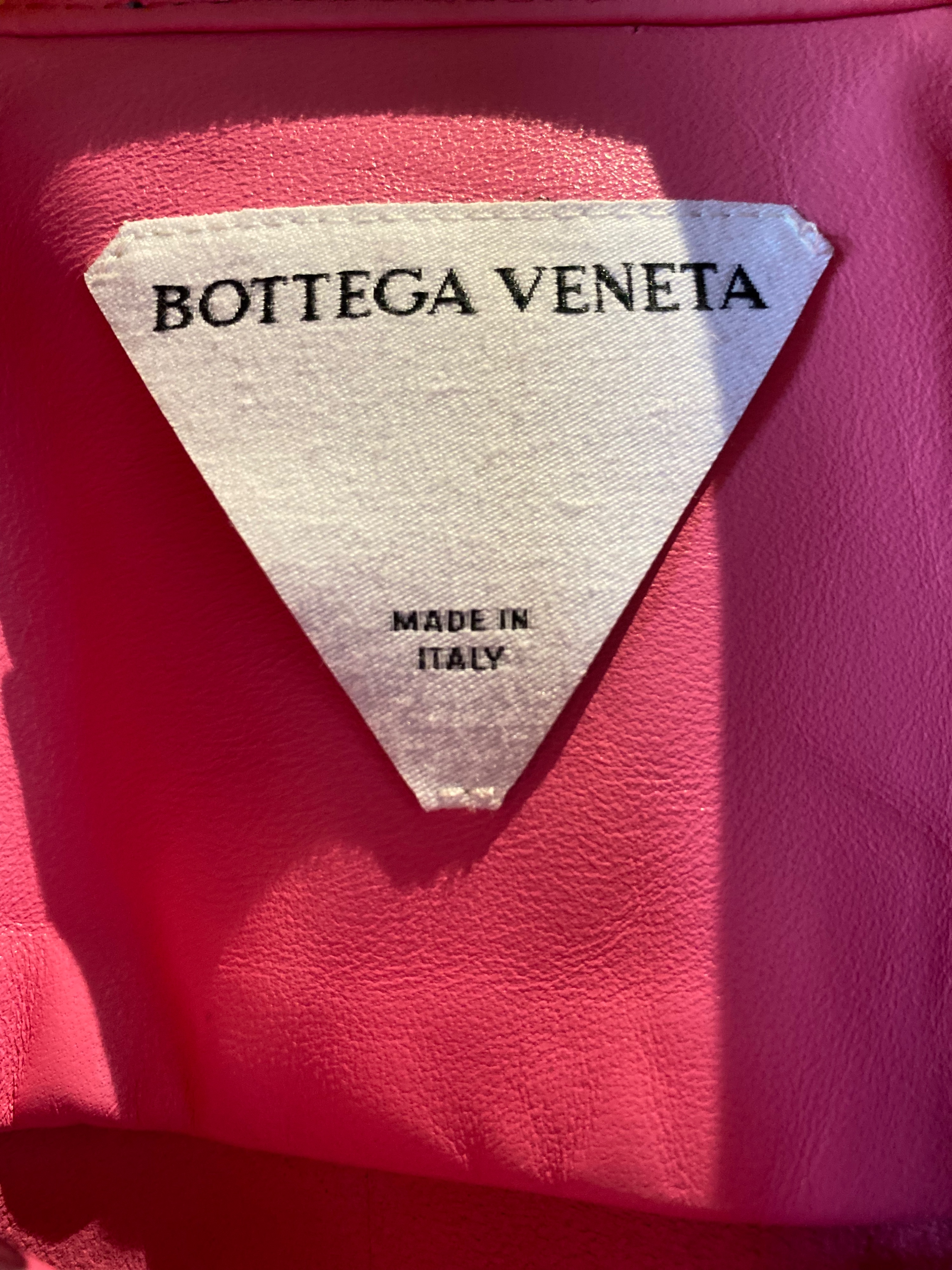 Bottega Veneta bubblegum pink leather shirt-jacket Size XS