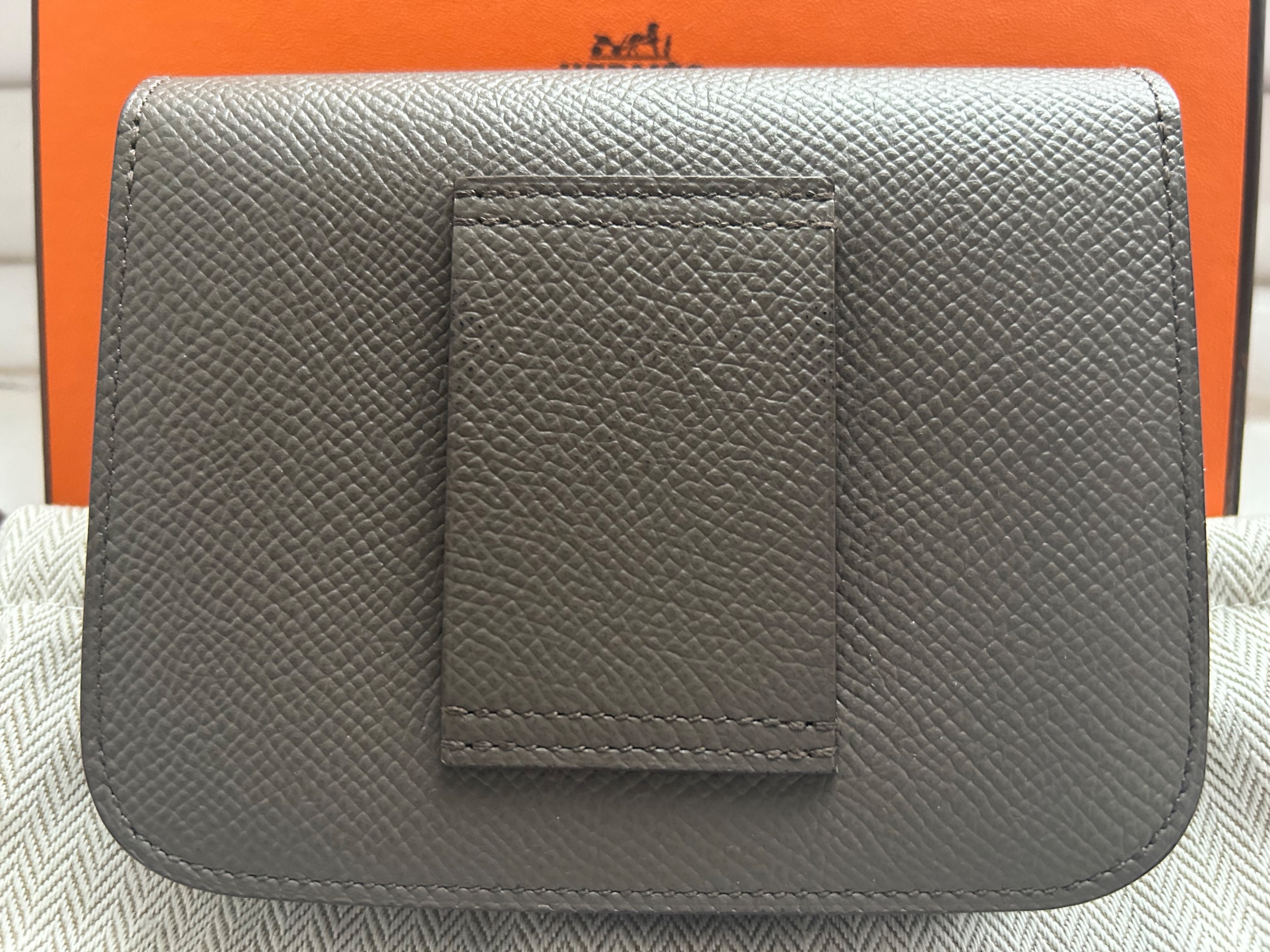 Preowned Hermes Etain Epsom Leather Constance Slim Wallet