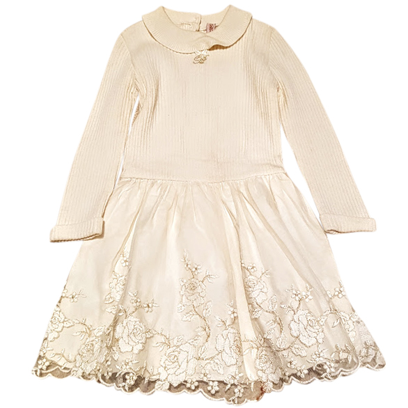 Boys Preowned BLUMARINE Baby Dress Cream and gold 18 24 m Size 18-24 Months cotton