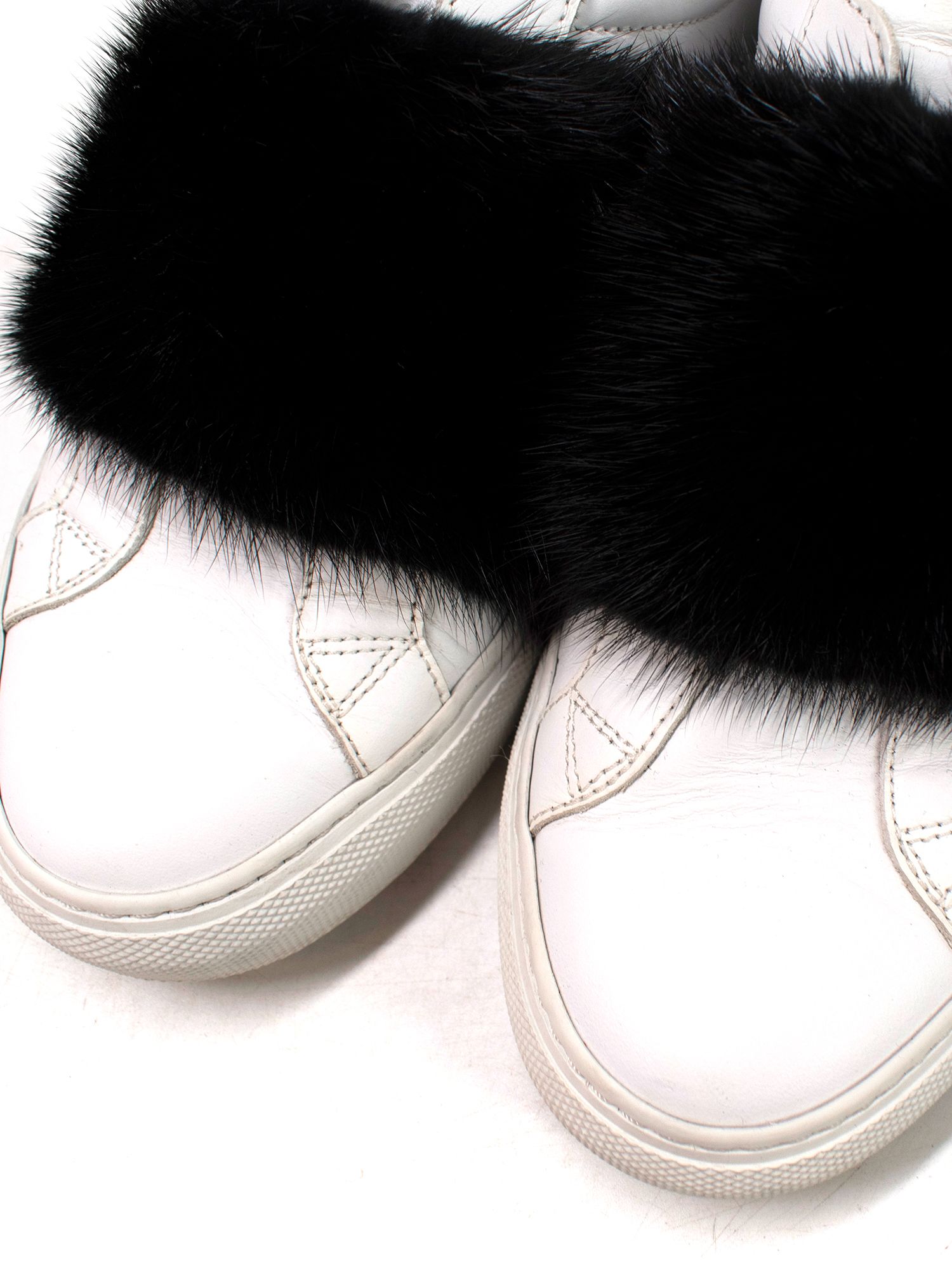 Givenchy White  Black Mink Urban Knots Trainers Size 36