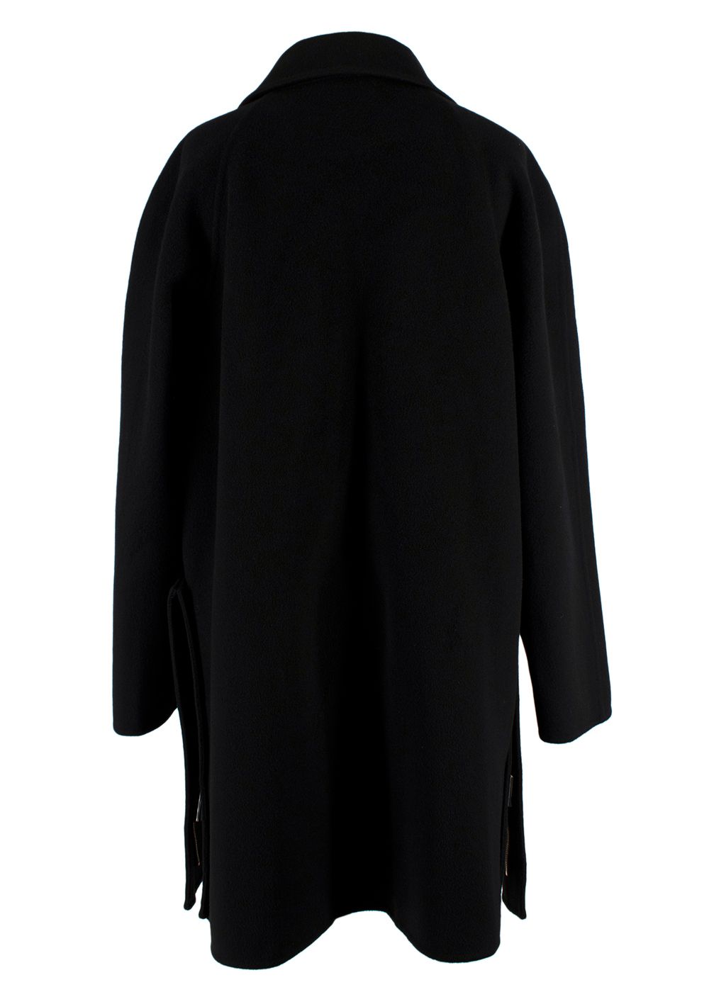 Giorgio Armani Black Cashmere Zip Up Coat Size M