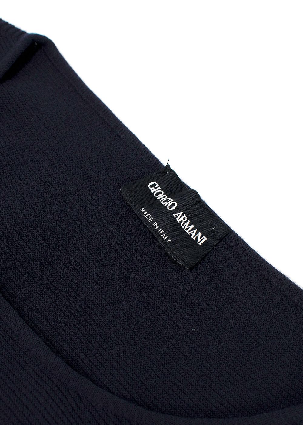 Giorgio Armani Navy Ribbed T-Shirt Size M cashmere