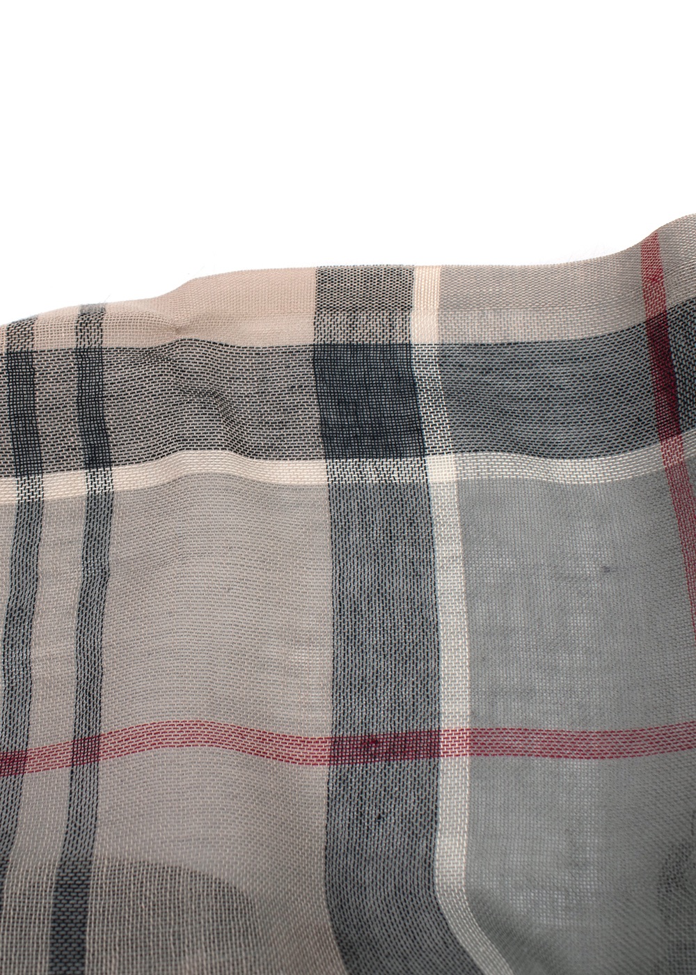 Barbour Plaid Cotton Scarf beige nude grey black red cotton/linen