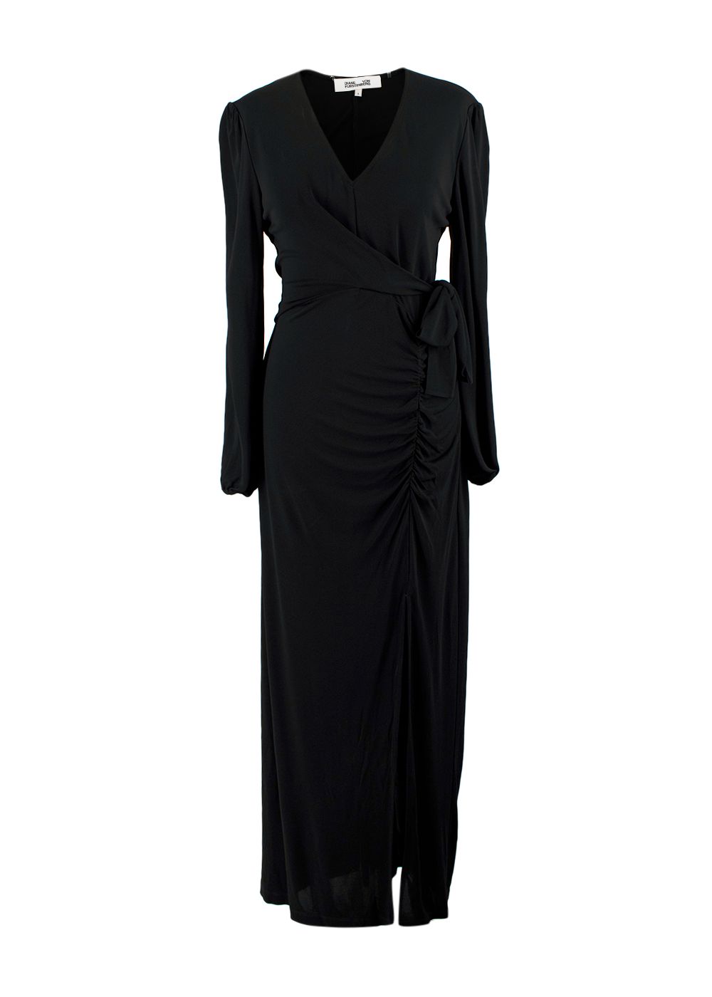 Diane von Furstenberg Black Akil Wrap Maxi Dress Size XS