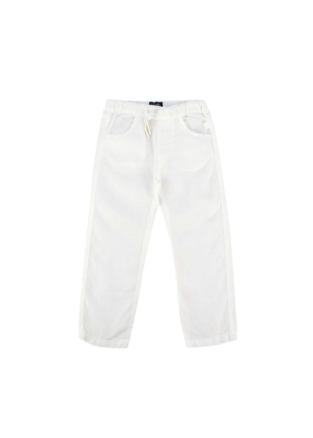 Boys Preowned Il Gufo Kids white cotton draw string trousers Size 3 Years linen