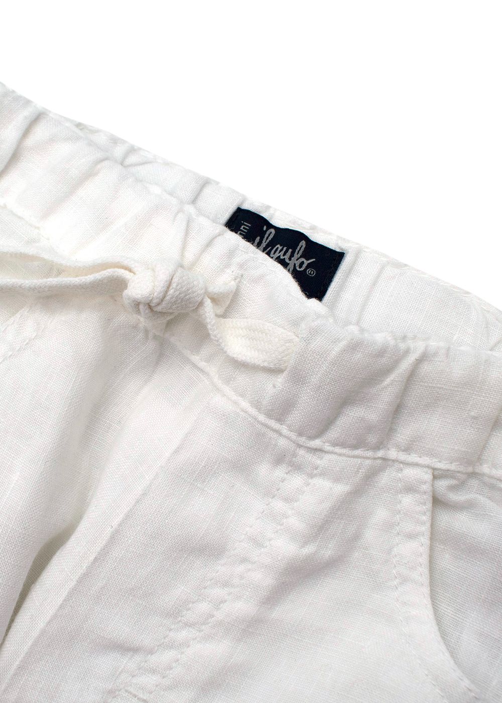 Boys Preowned Il Gufo Kids white cotton draw string trousers Size 3 Years linen