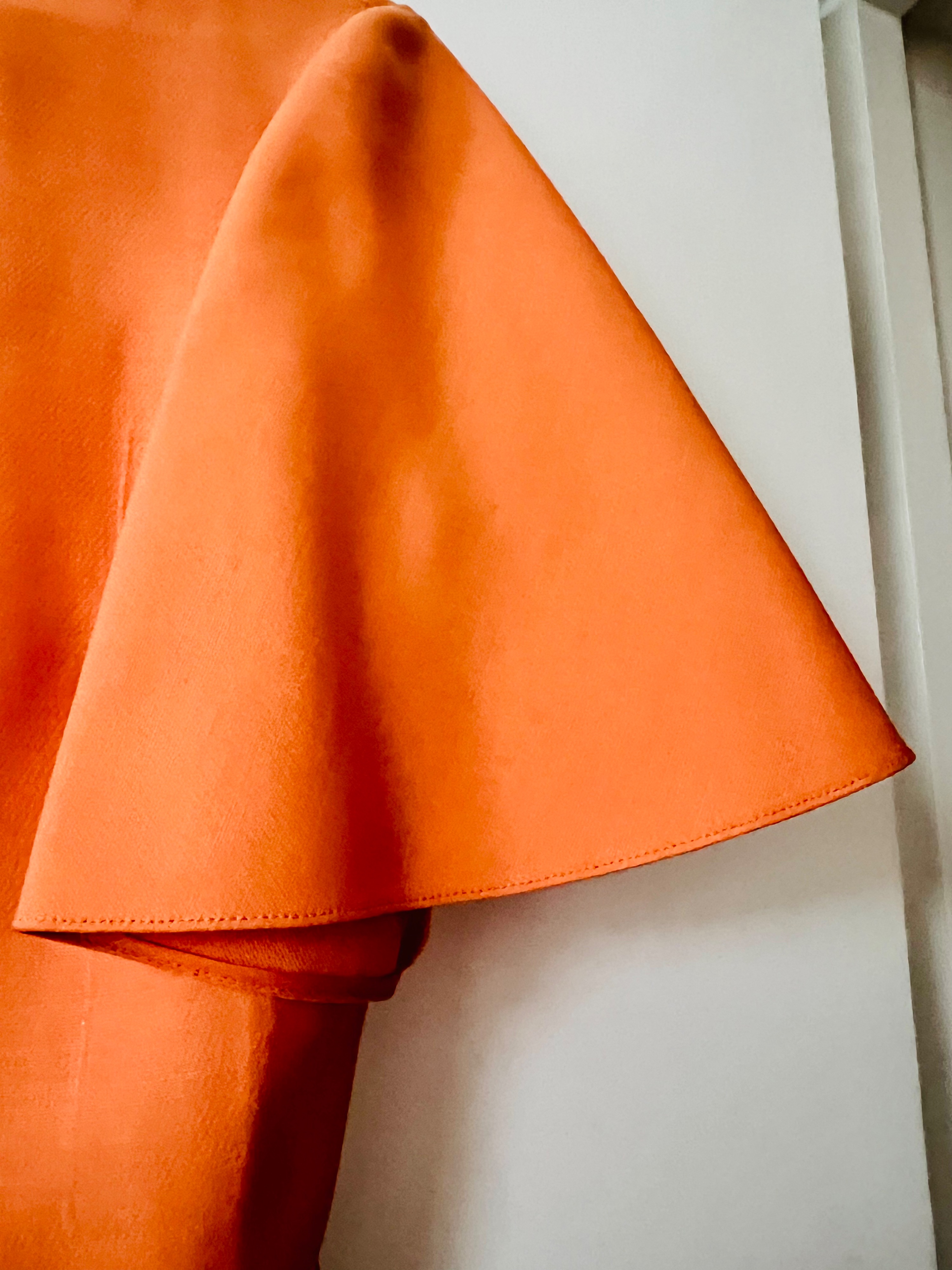 Valentino Orange Fluted Sleeve Mini Dress Size S wool/silk