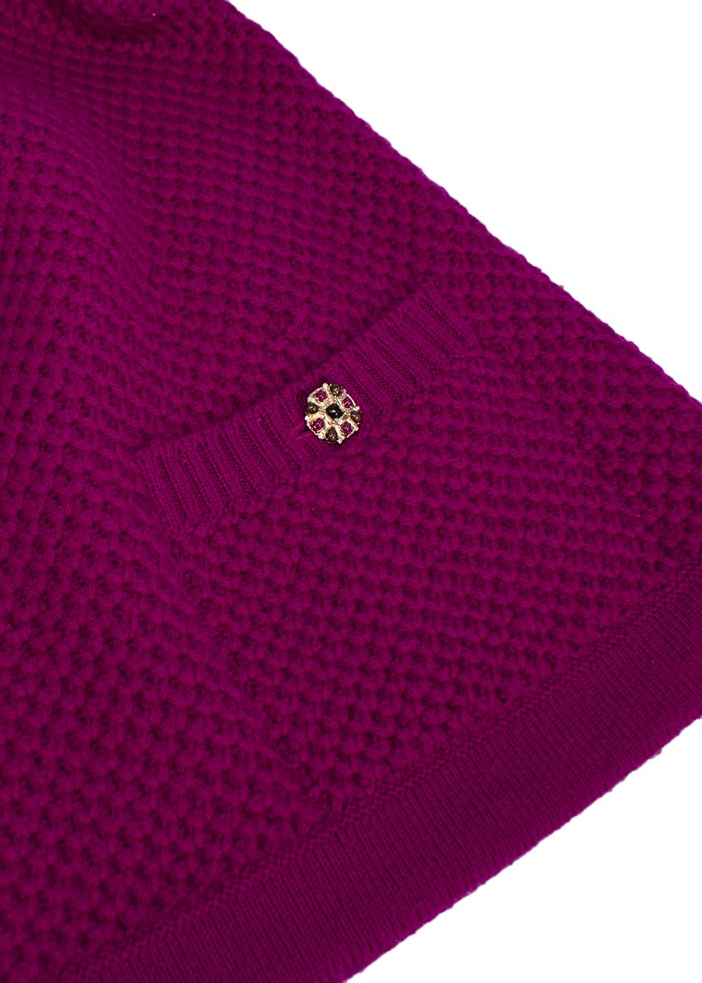 Preowned Chanel Magenta Cashmere Knit Top Size XS purple