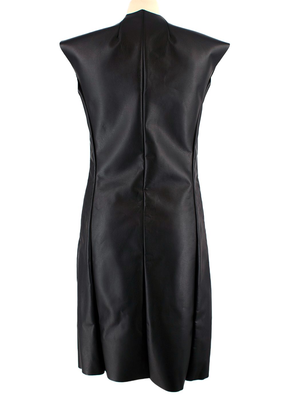 Celine Faux Leather Zip Front Dress Size XXS Black viscose