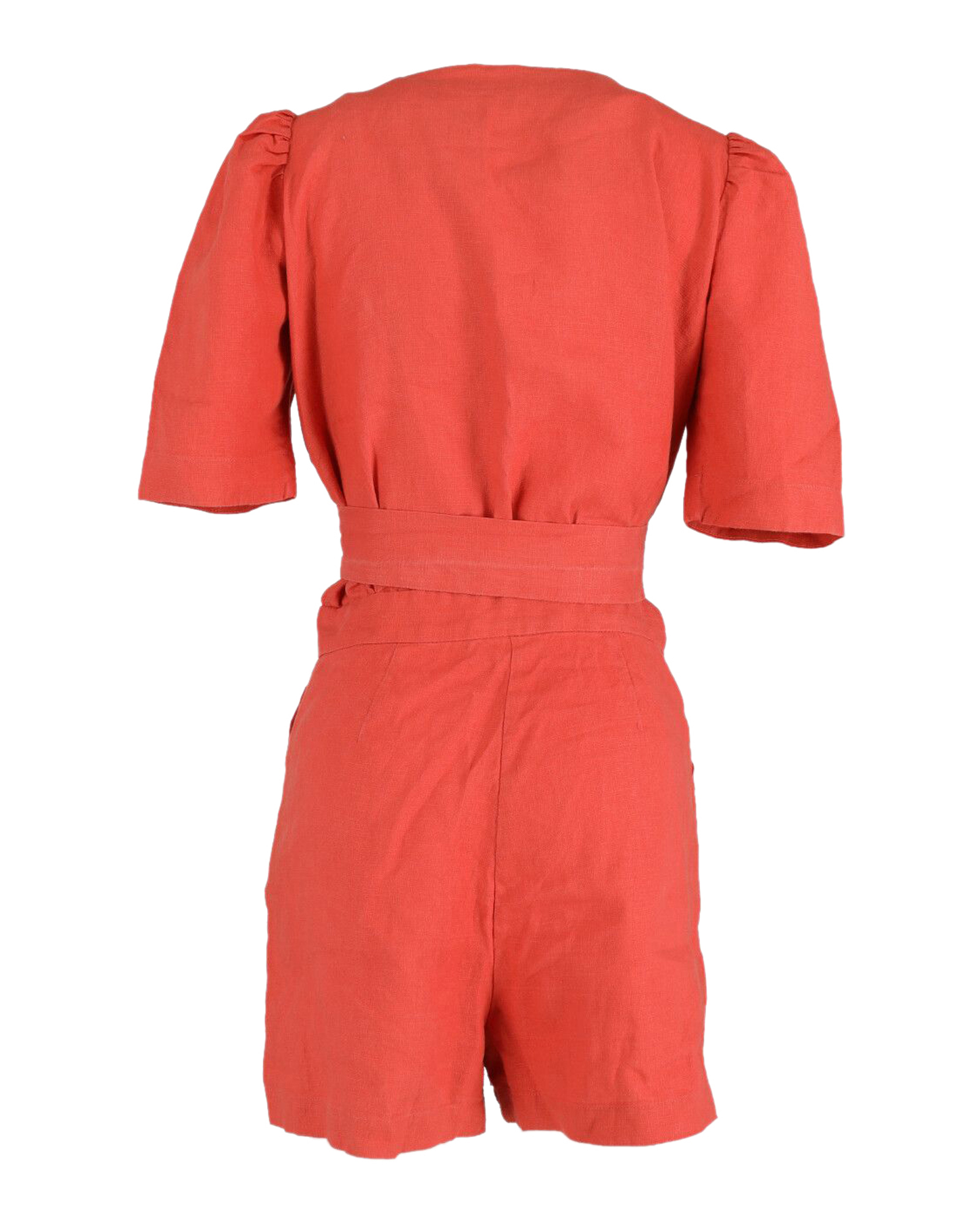 Preowned Lisa Marie Fernandez Orange Linen Diana Playsuit Size XL