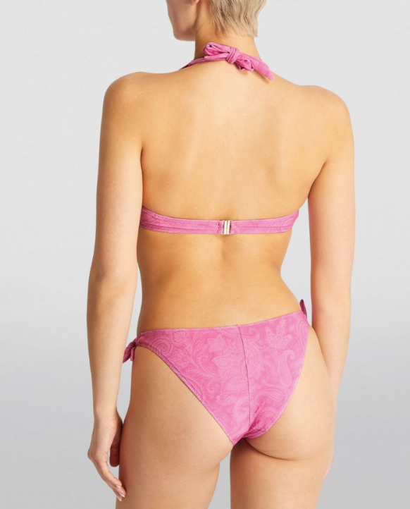 Etro Pink Paisley Halterneck Bikini Size S polyamide/elastane