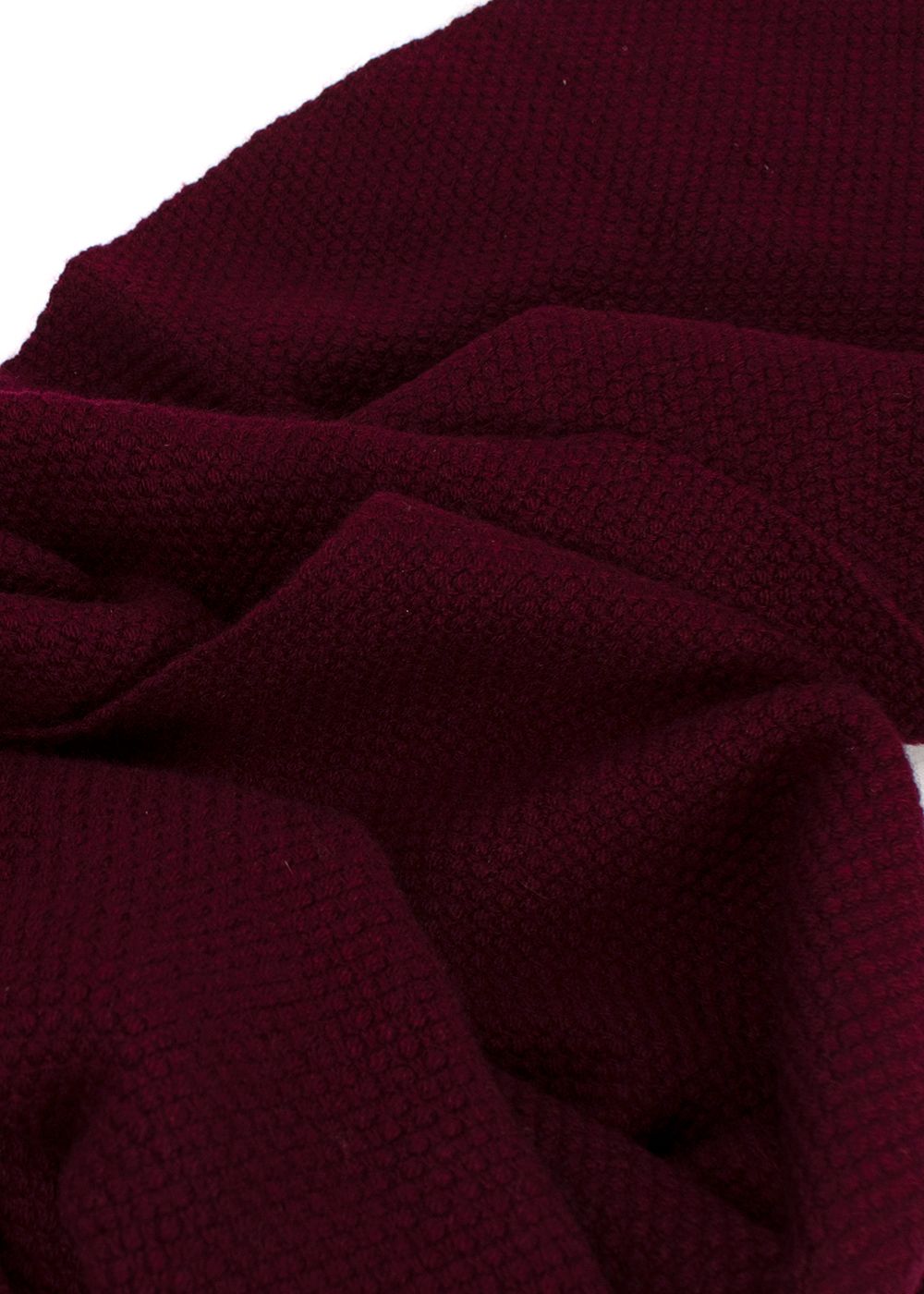 Preowned Bespoke Red Textured Wool Scarf