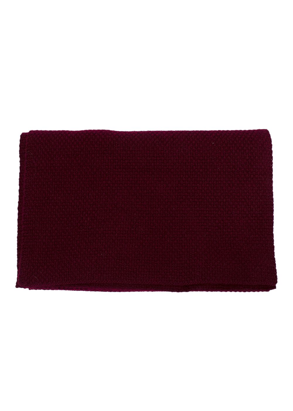 Preowned Bespoke Red Textured Wool Scarf