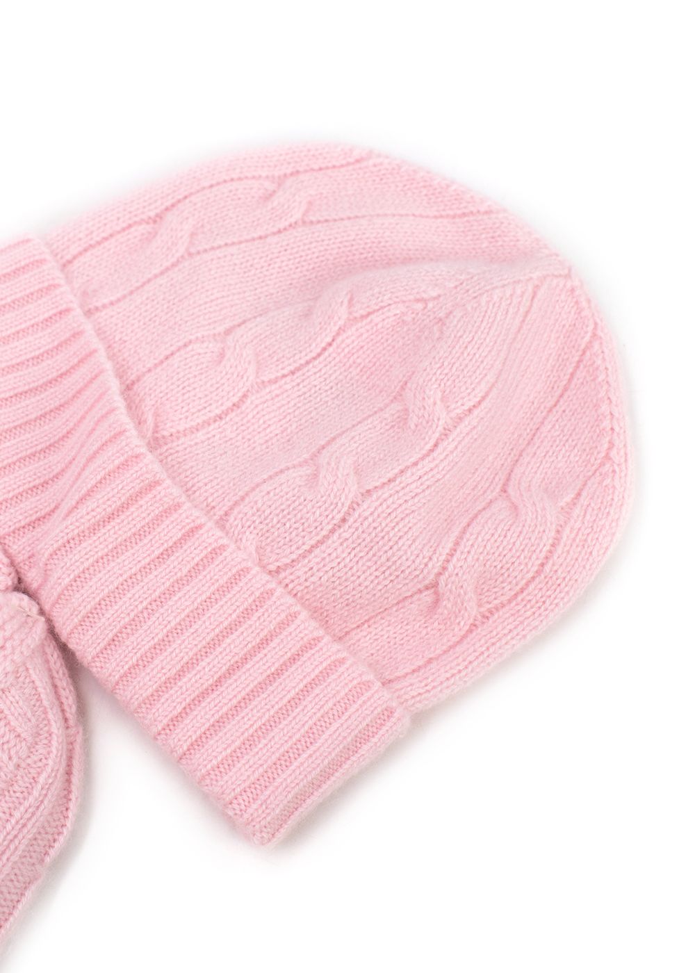 Boys Ralph Lauren Pink Cashmere Cable Knit Hat  Booties Set Size 6-9 Months light pink