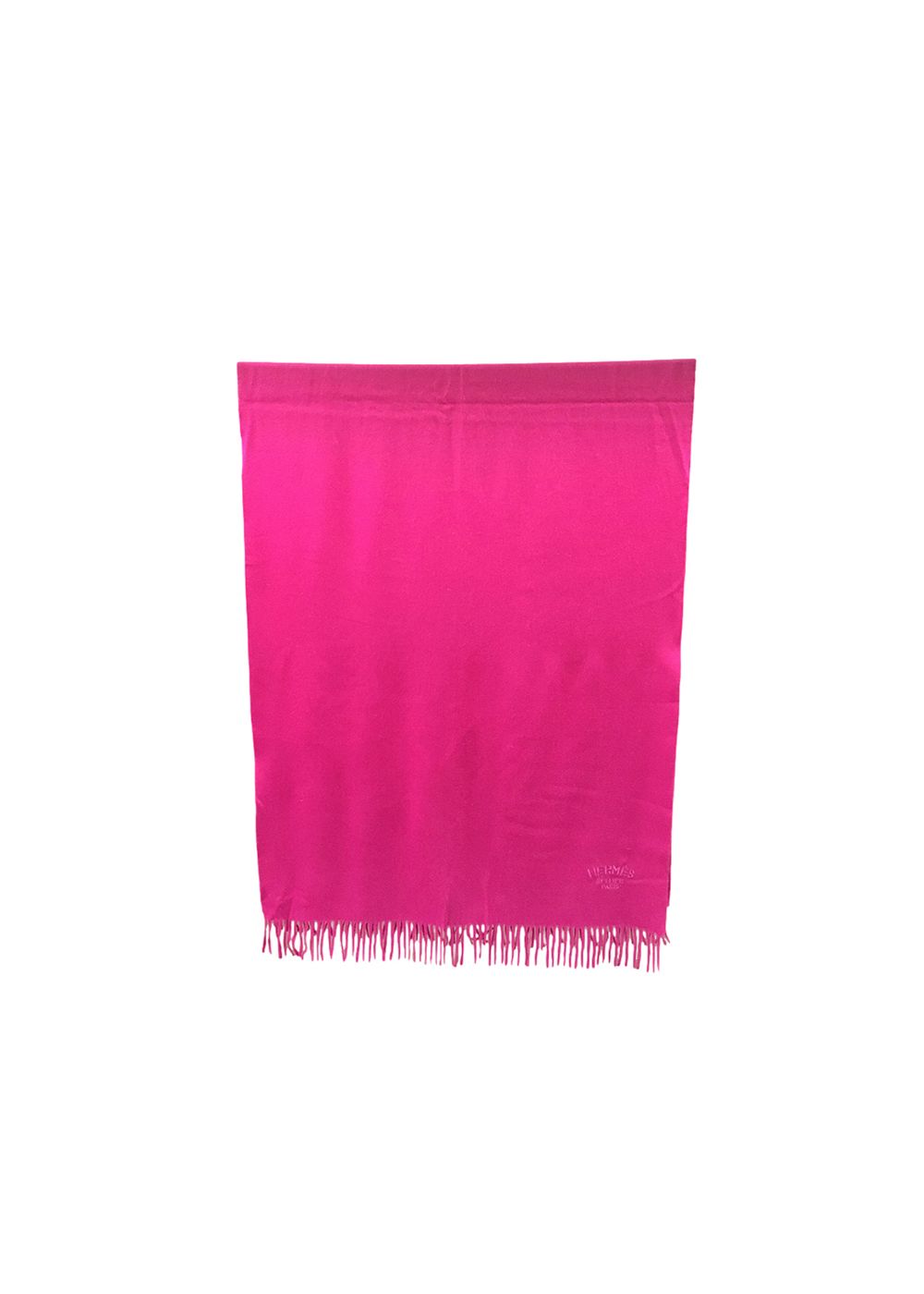 Preowned Hermes Pink Cashmere Shawl Size L fuschia