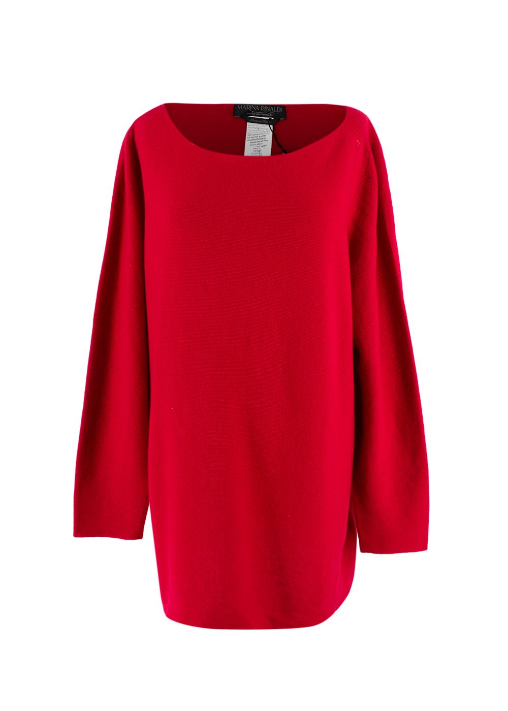 Preowned Marina Rinaldi Red Cashmere Jumper Size L