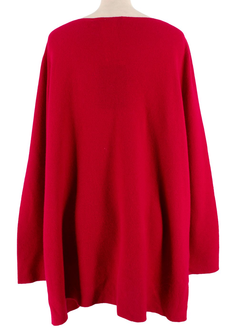 Preowned Marina Rinaldi Red Cashmere Jumper Size L