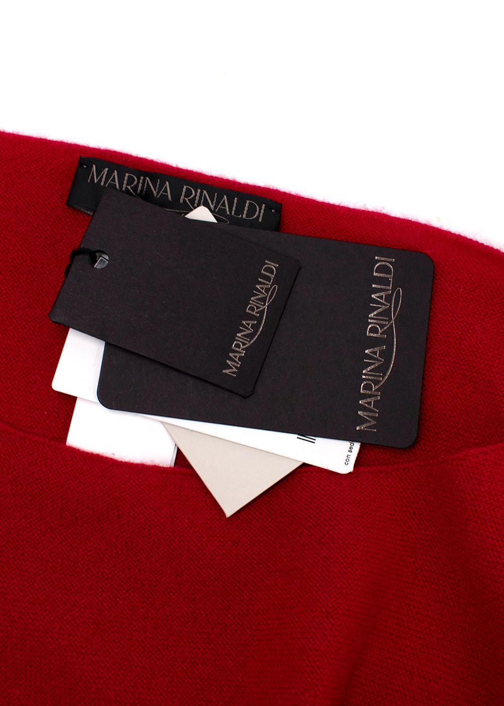 Preowned Marina Rinaldi Red Cashmere Jumper Size L