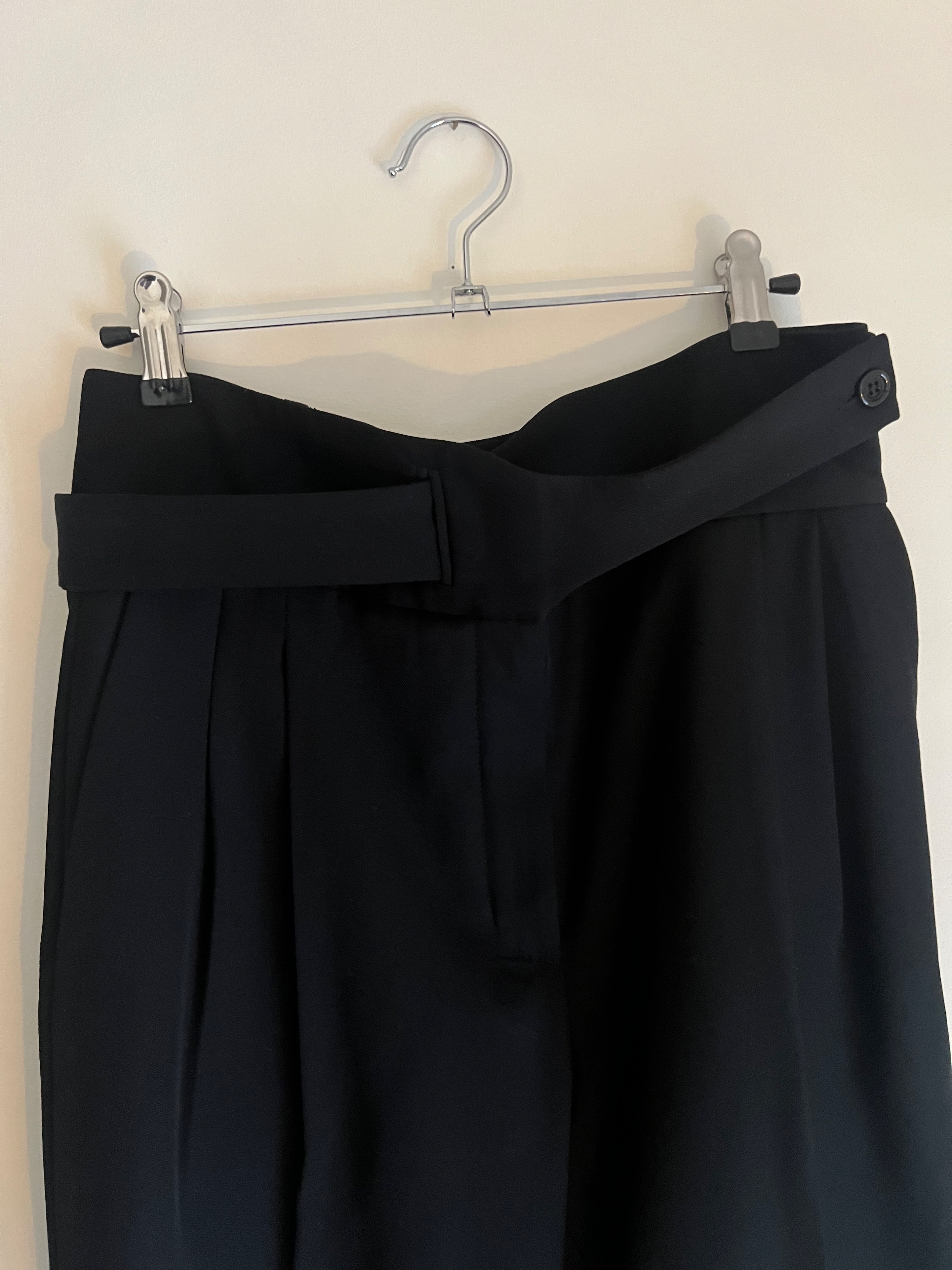 Saint Laurent Black Wool High Waist Pants Size M