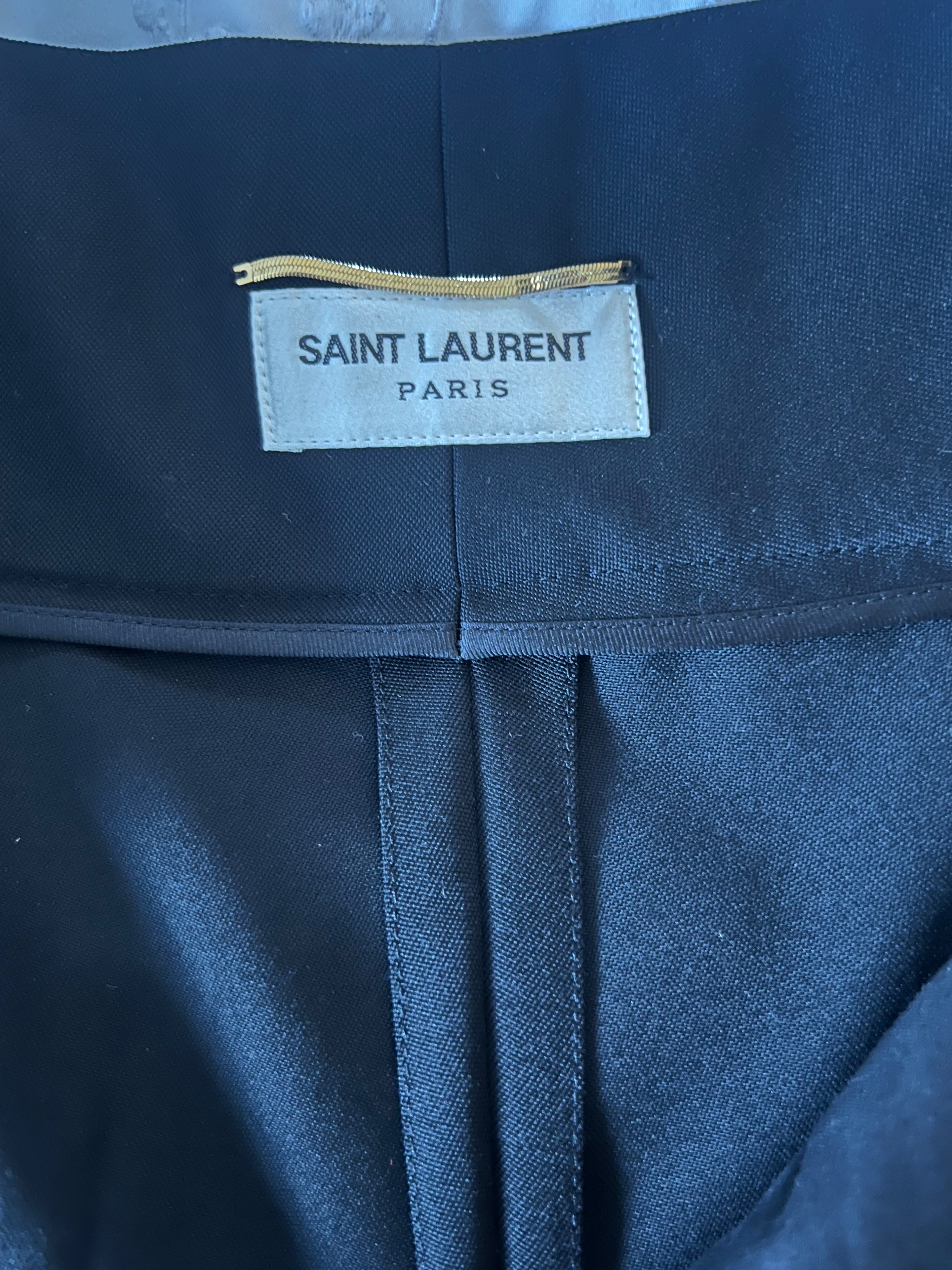 Saint Laurent Black Wool High Waist Pants Size M