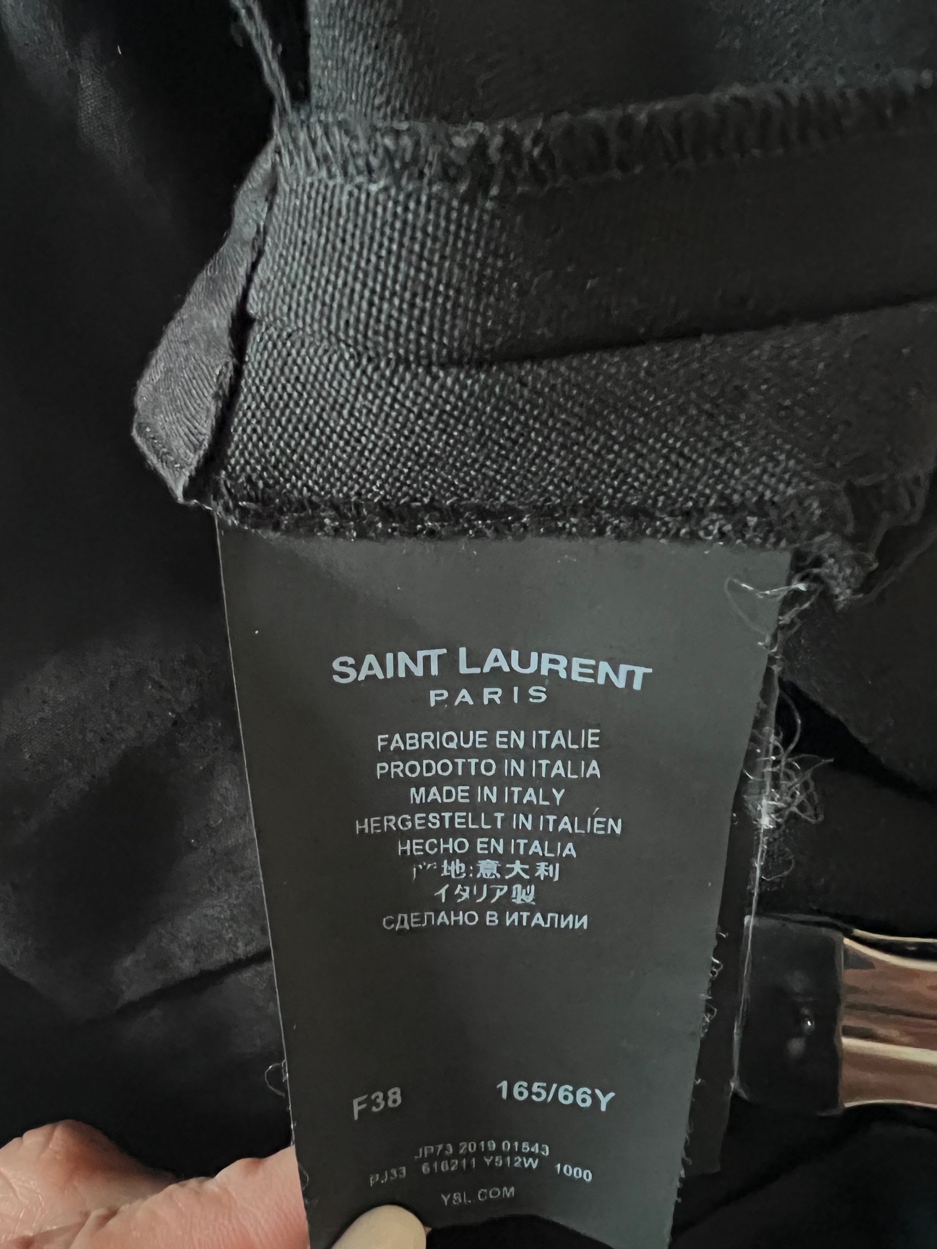 Saint Laurent Black Wool High Waist Pants Size M