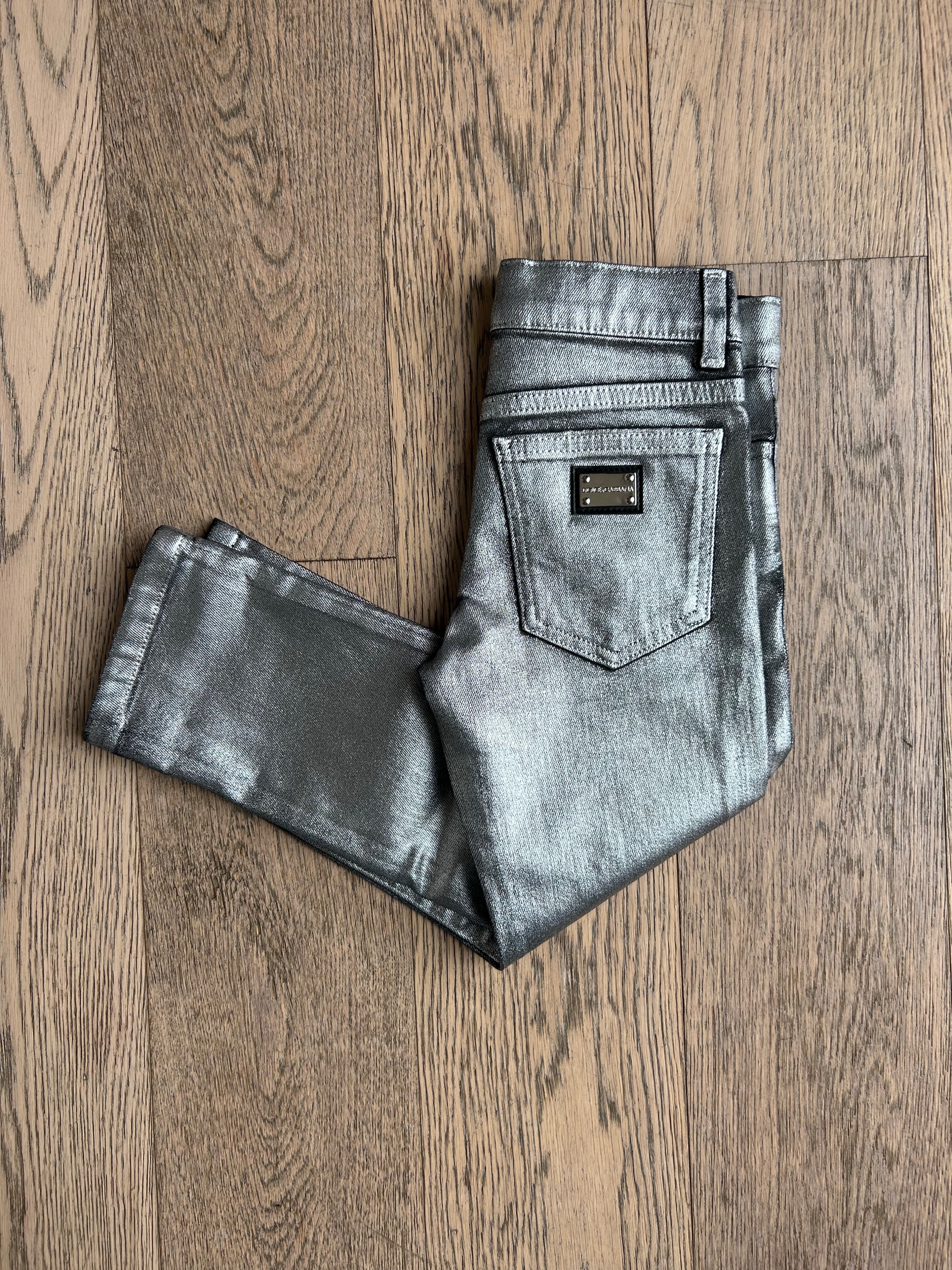 Boys Dolce  Gabbana Kid's Silver Jeans Size 4 Years cotton/elastane