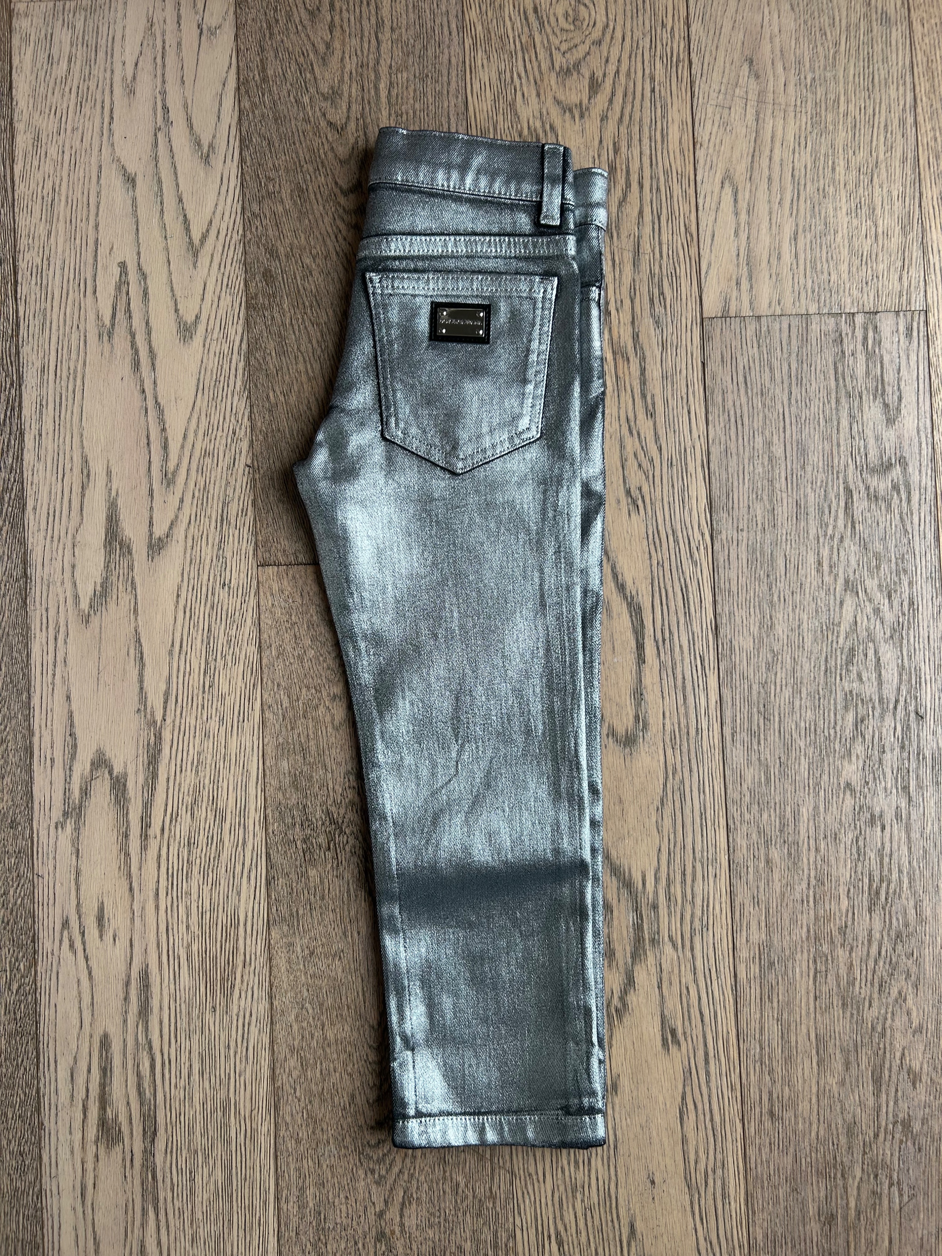 Boys Dolce  Gabbana Kid's Silver Jeans Size 4 Years cotton/elastane