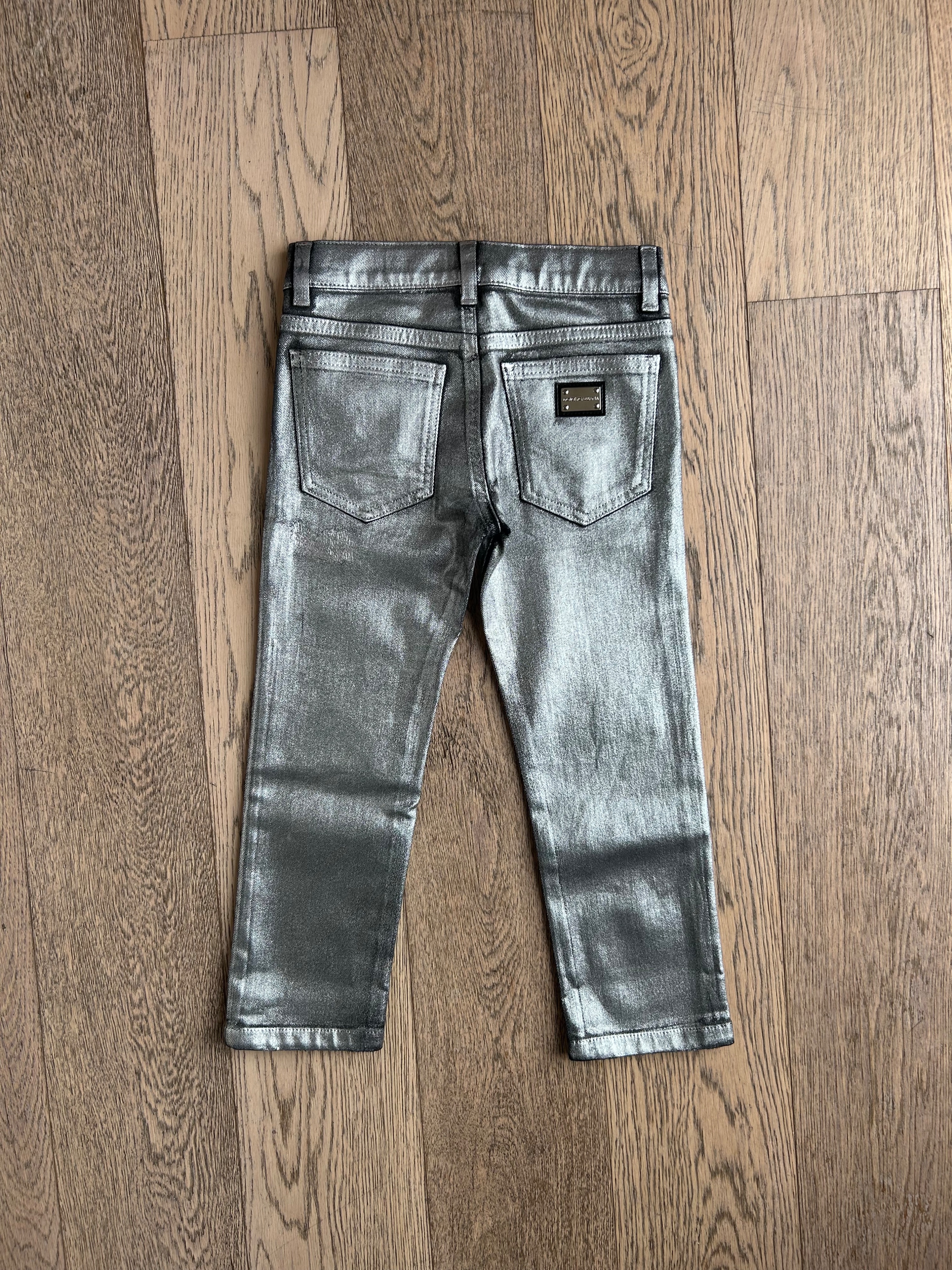 Boys Dolce  Gabbana Kid's Silver Jeans Size 4 Years cotton/elastane