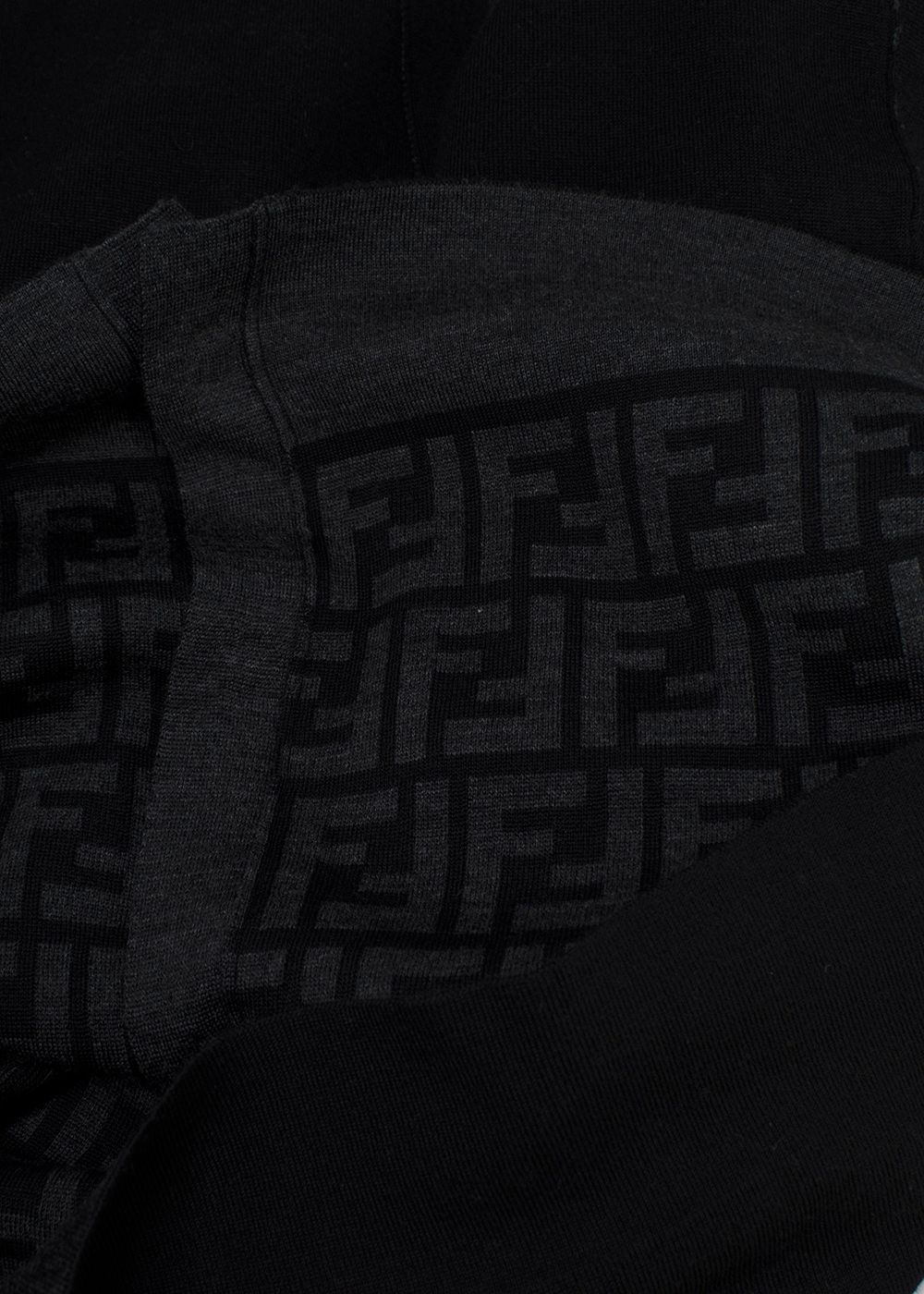 Fendi Black Knit Cardigan with Monogram Interior Size XS wool