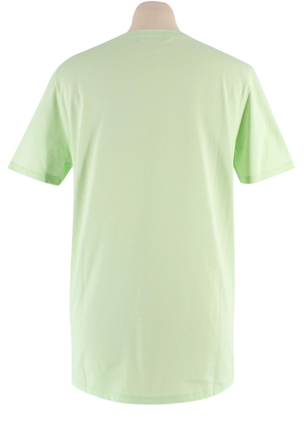 Balmain Pale Green Logo Print Cotton T-shirt Size S