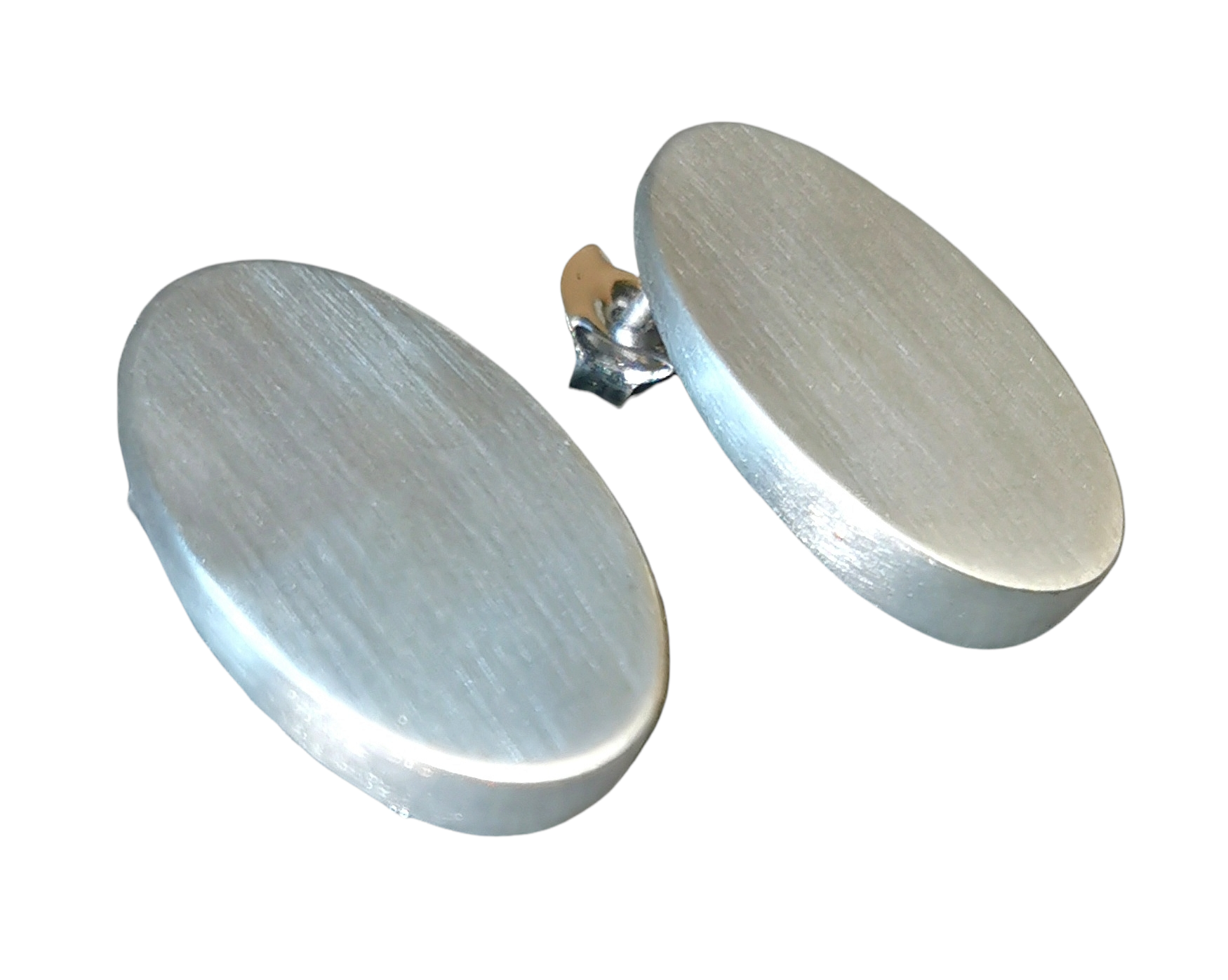 Ming Yu Wang Brushed Silver Stud Earrings