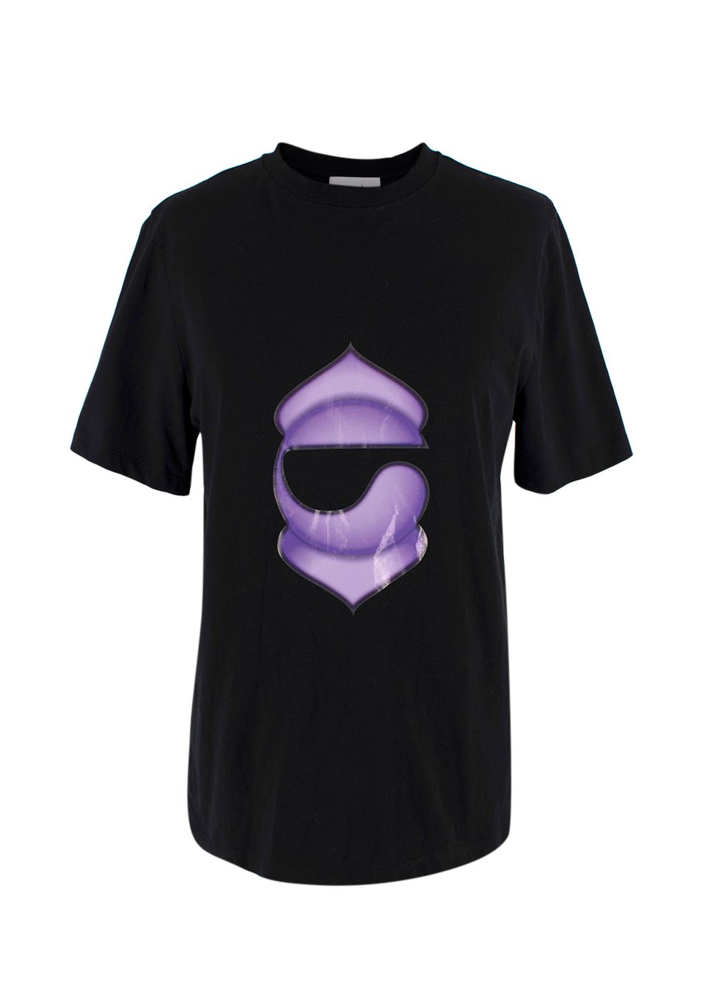 Coperni Chakra-Print Cotton T-Shirt Size S Black/Purple