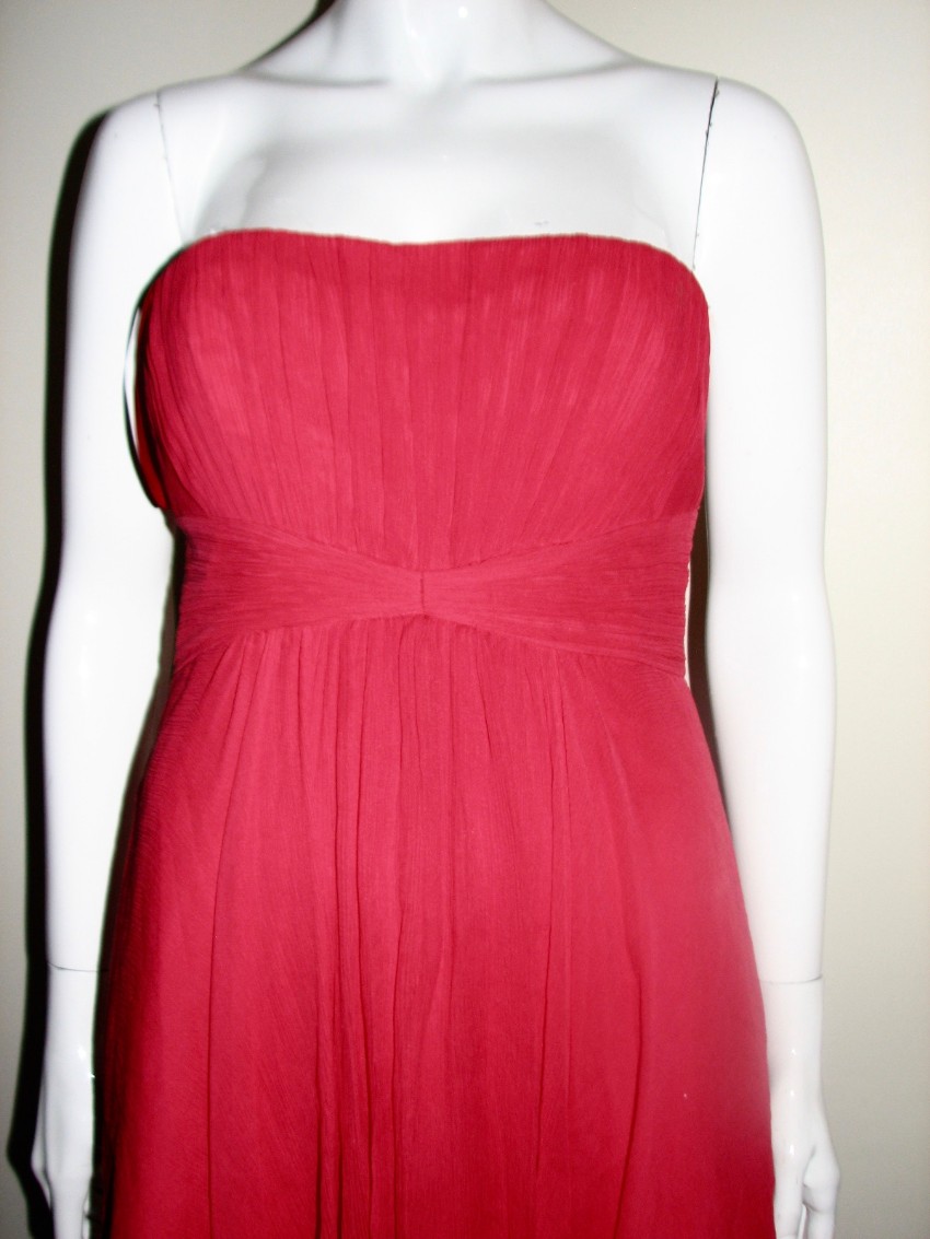 Preowned BCBG Max Azria Duran Silk Dress Size M Red