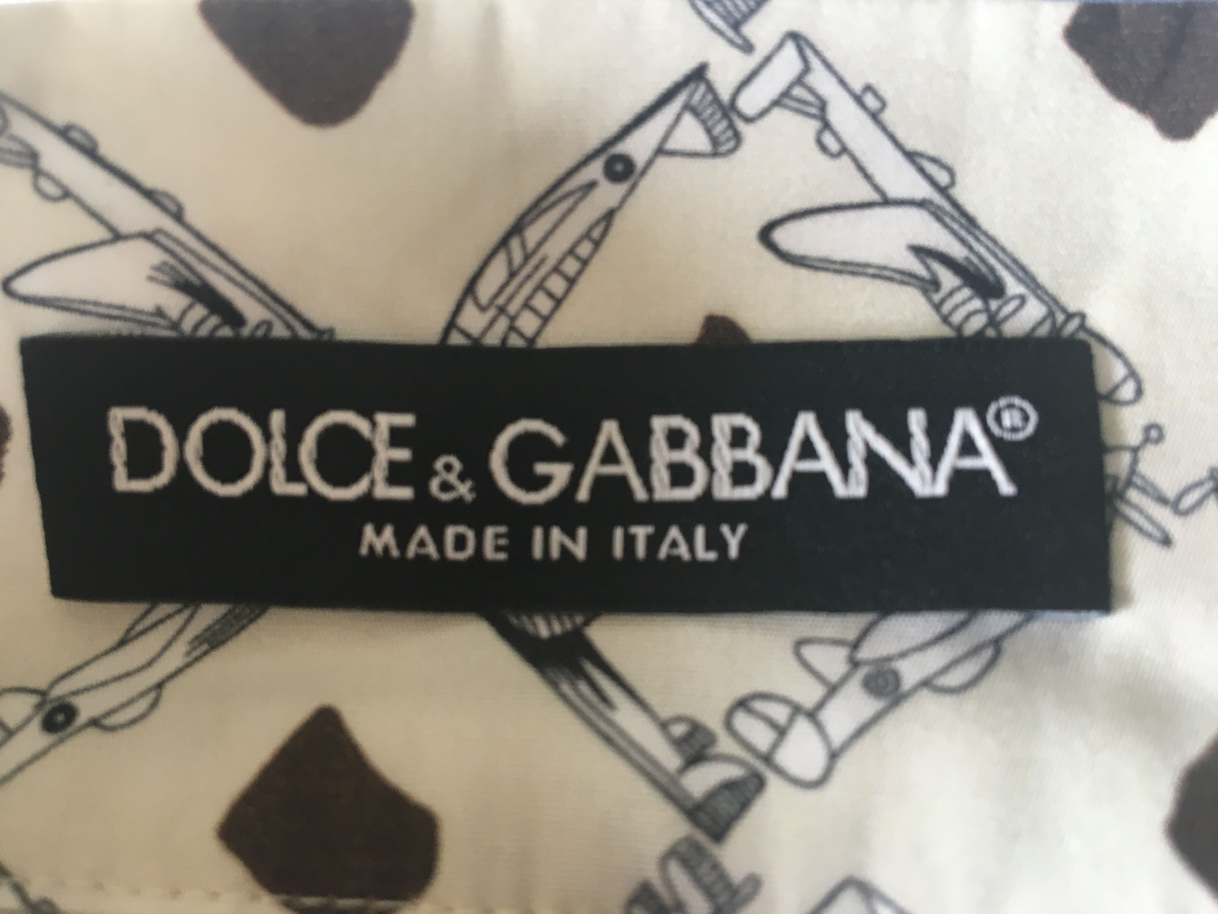 Dolce  Gabbana Diamond Plane Print Skirt Size M Beige/Nude cotton