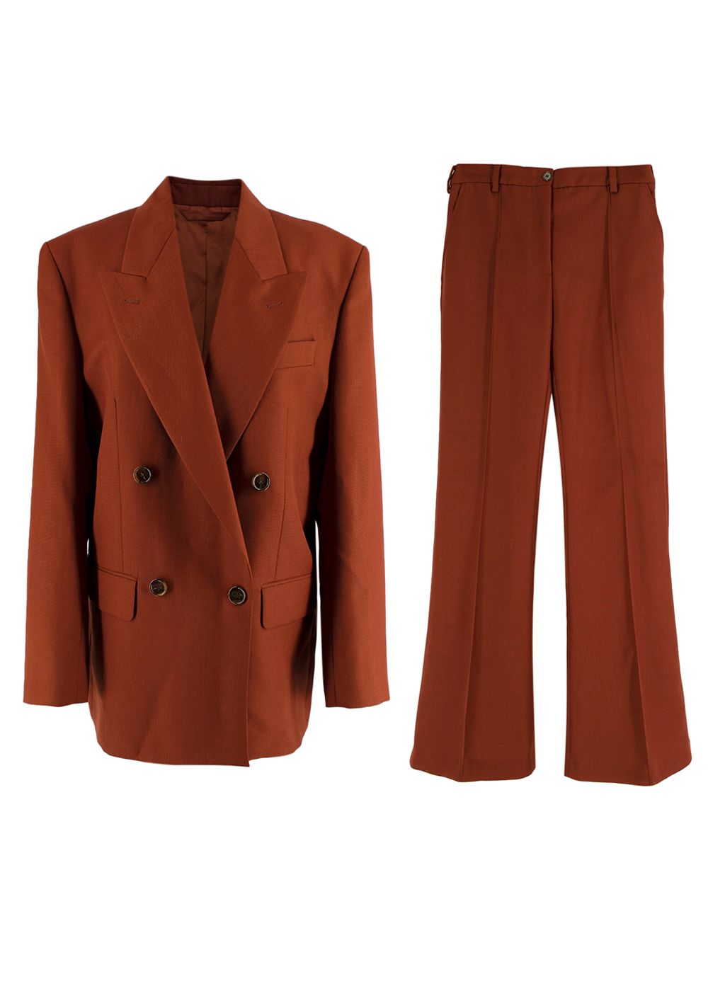 Acne Studios Brick Red Double Breasted Trouser Suit Size XXS