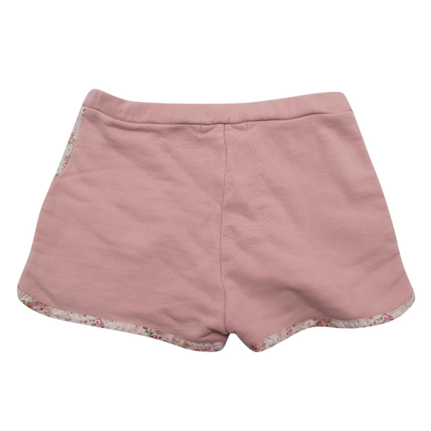 Boys Preowned Bonpoint Pink Shorts With Floral Trim Size 6 Years cotton