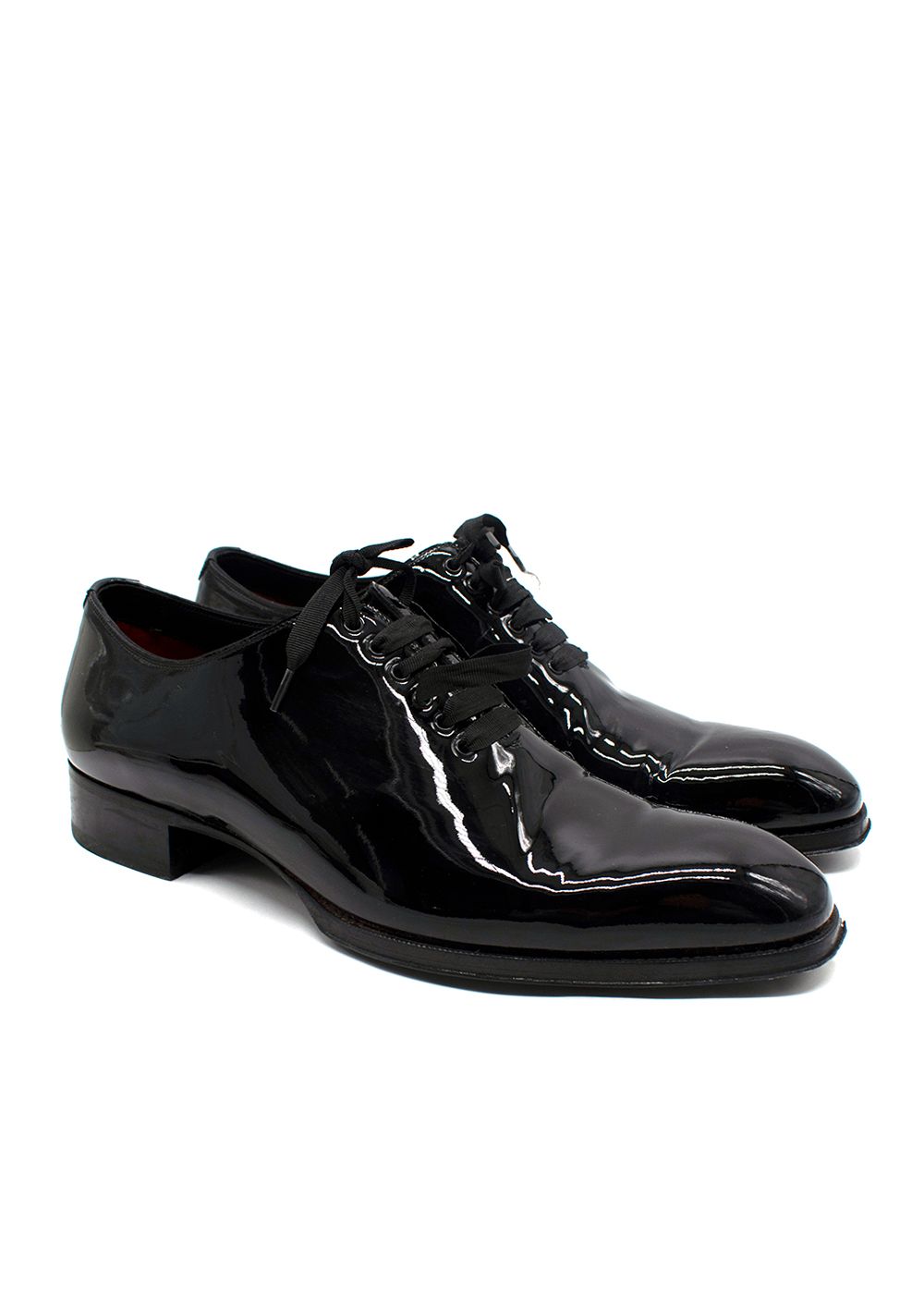 Men's Preowned Tom Ford Black Patent Leather Elkan Oxford brogues Size 45