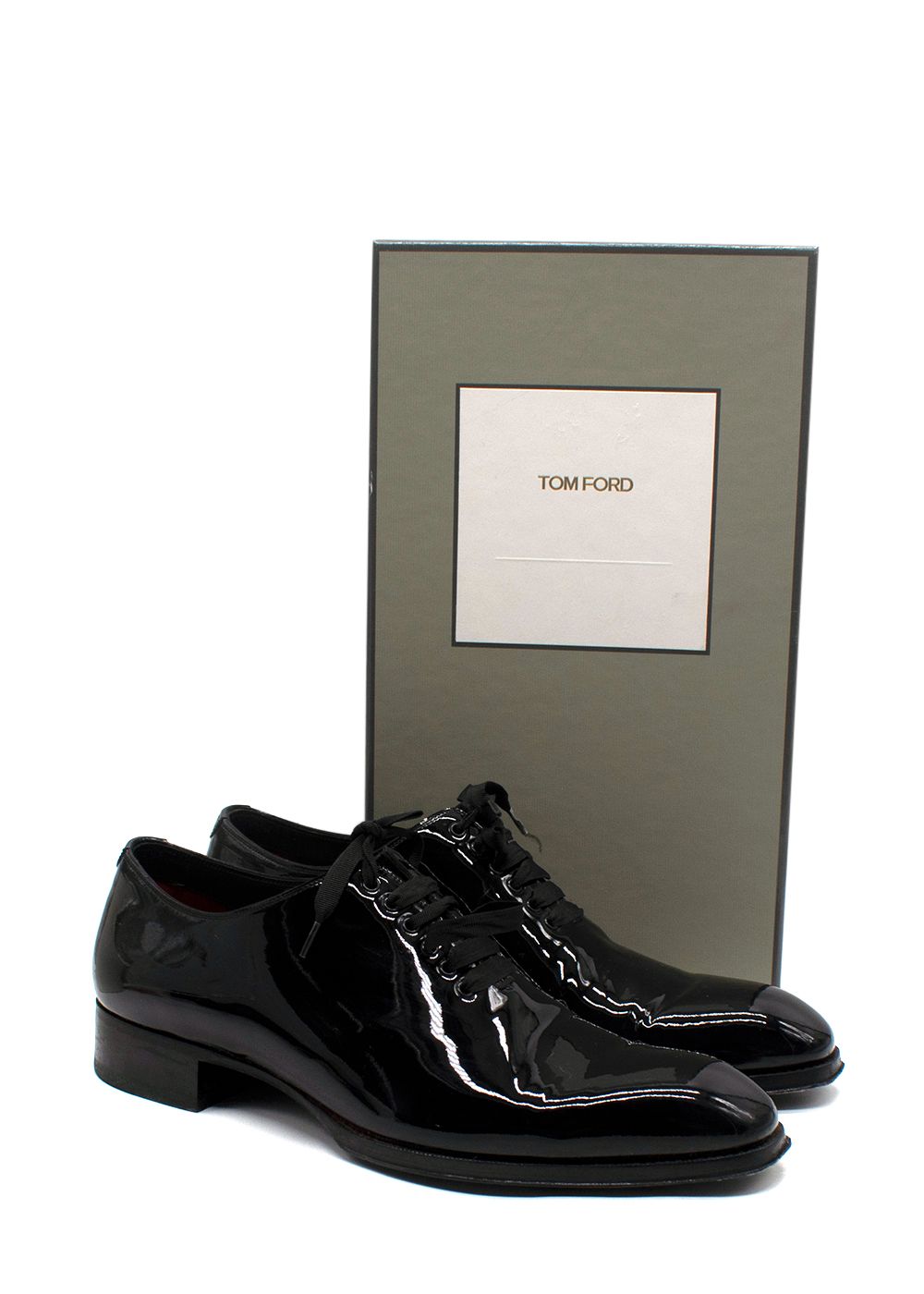 Men's Preowned Tom Ford Black Patent Leather Elkan Oxford brogues Size 45