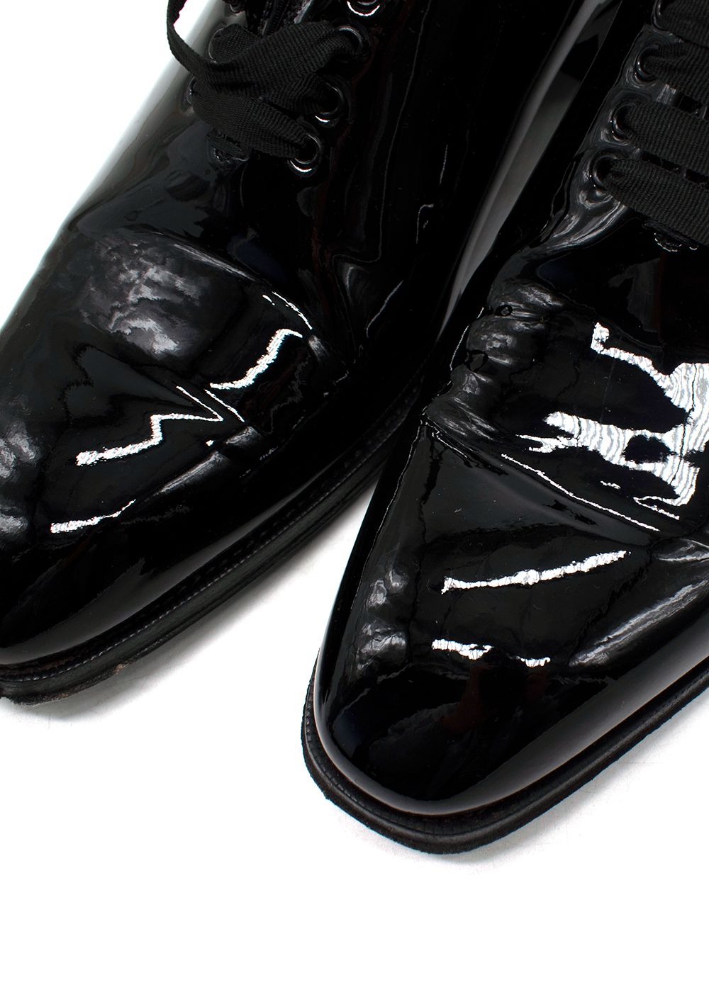 Men's Preowned Tom Ford Black Patent Leather Elkan Oxford brogues Size 45