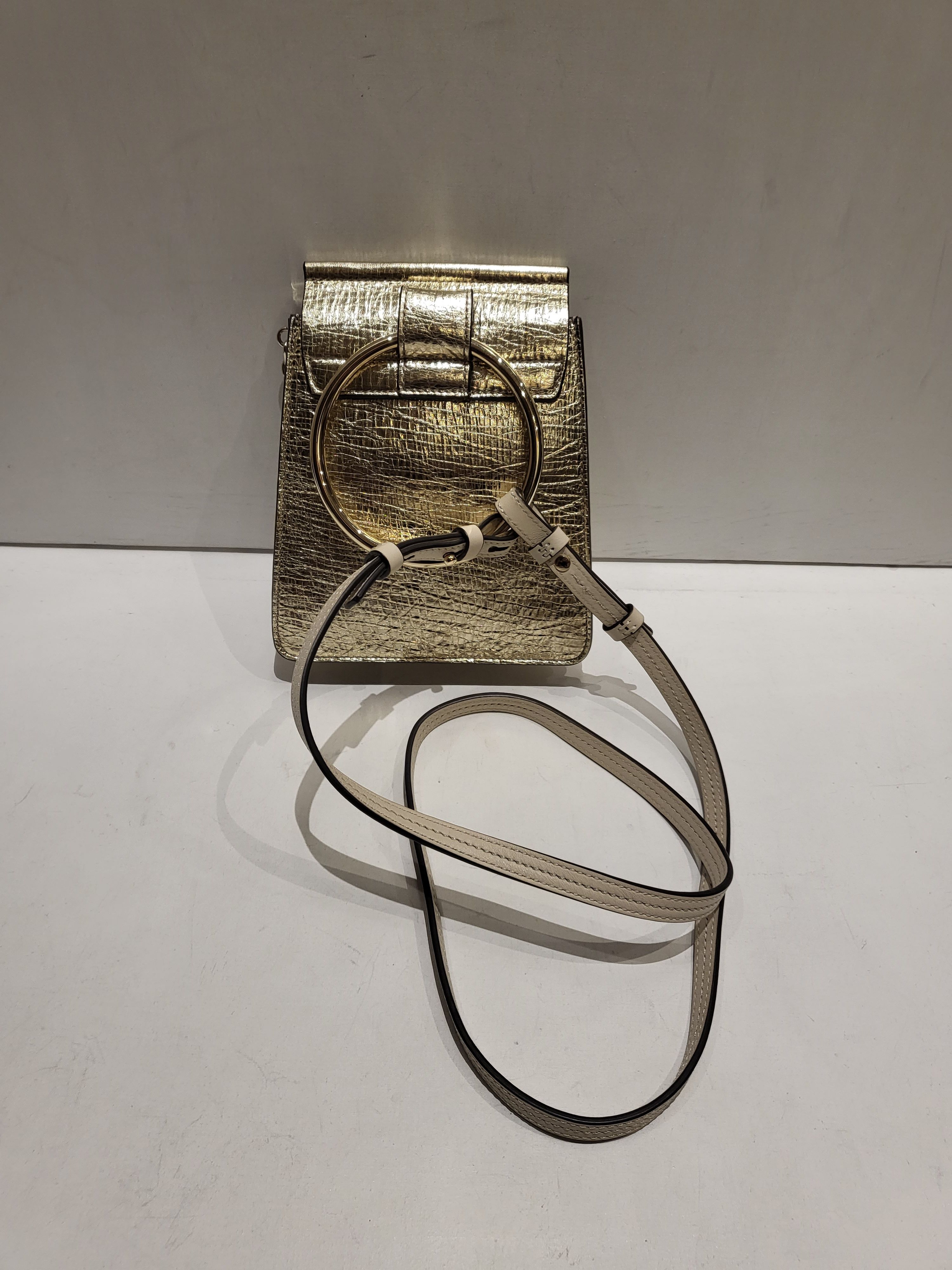 Preowned Chloe Gold Foil Small Faye Bracelet Bag leather